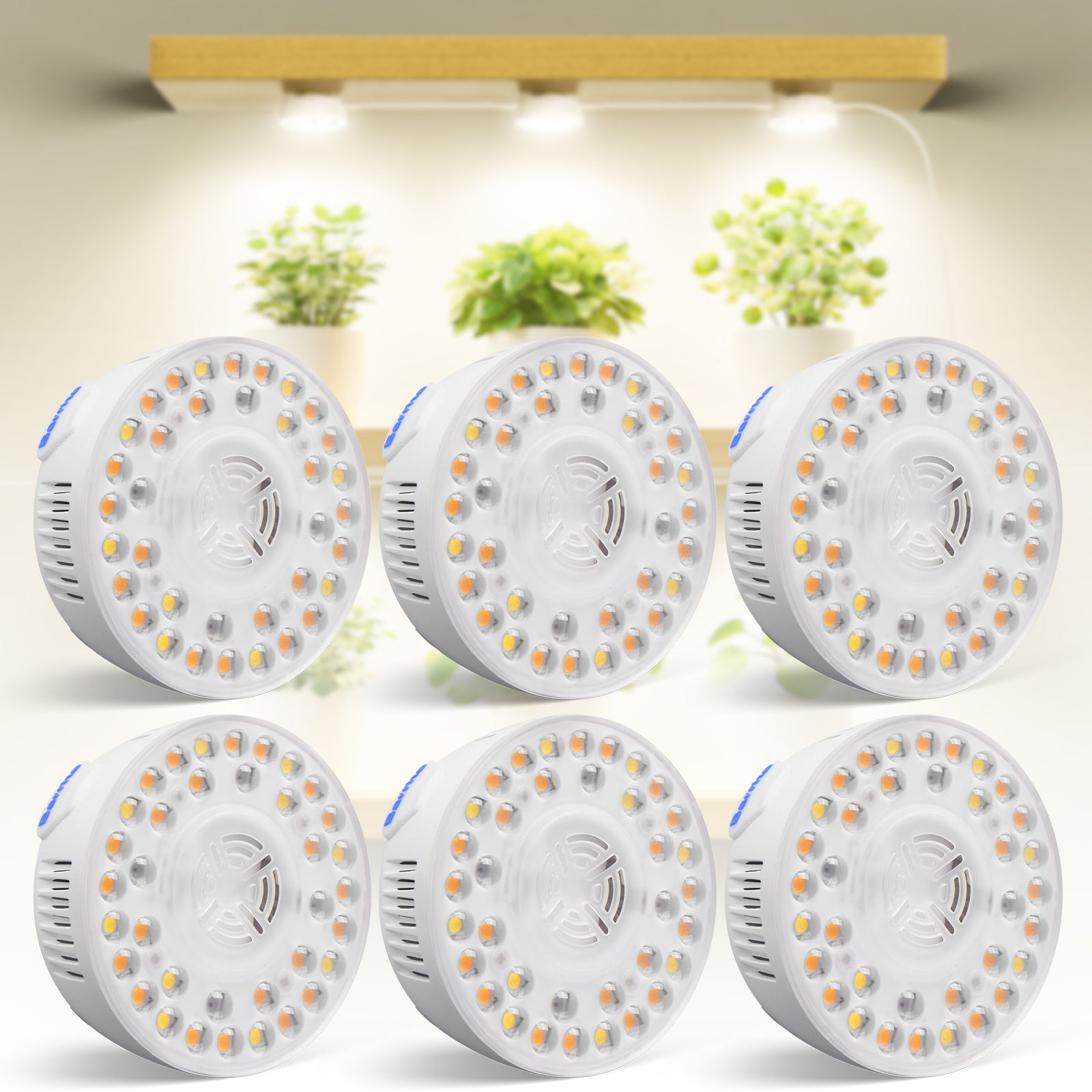 Barrina Orbgrow 9W LED Puck Grow Lights 3000K+6500K+660nm | Full Spectrum, Magnetic & Linkable | OG09