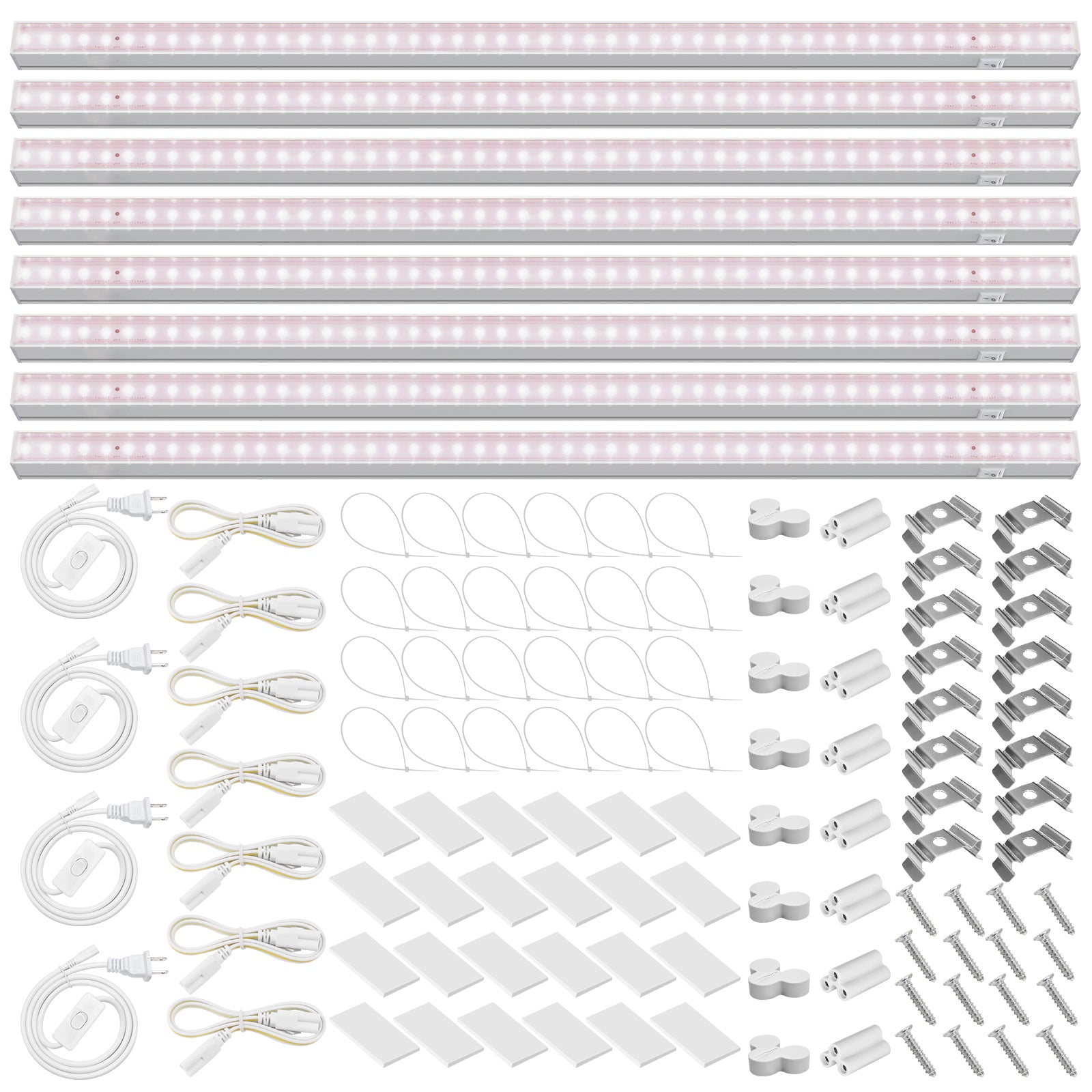 Barrina T5 10W LED Grow Lights 2FT Pinkish White 8 Pack | Linkable | MF10