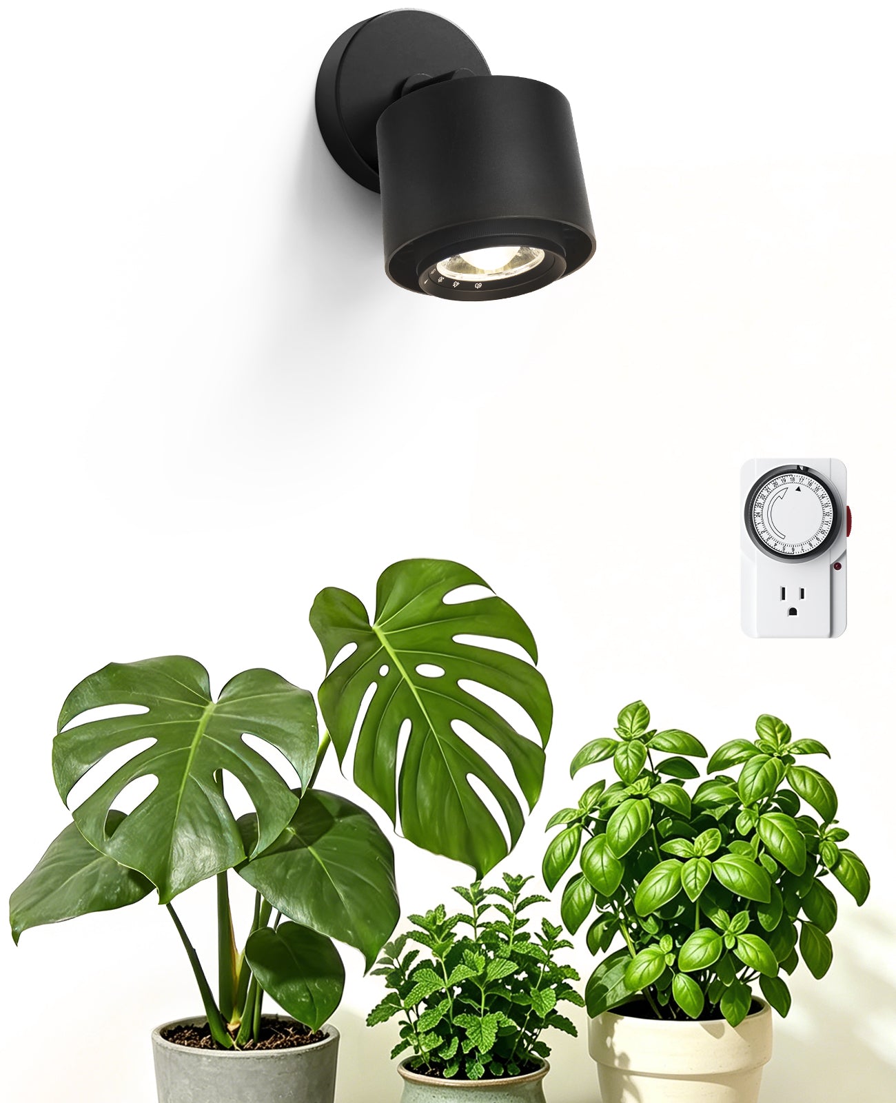 Barrina TR40a 40W LED Grow Lights 4000K | Full Spectrum, Mounted & Timer | TR40a (Black)
