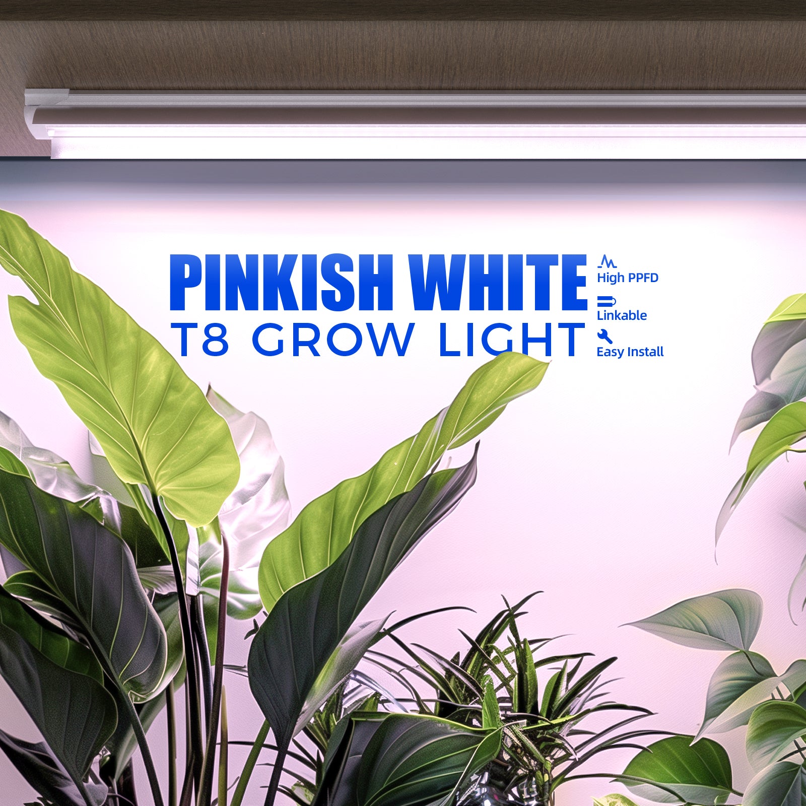 Barrina T8 42W LED Grow Light 4FT Pinkish White | Reflectors & Linkable | QL42