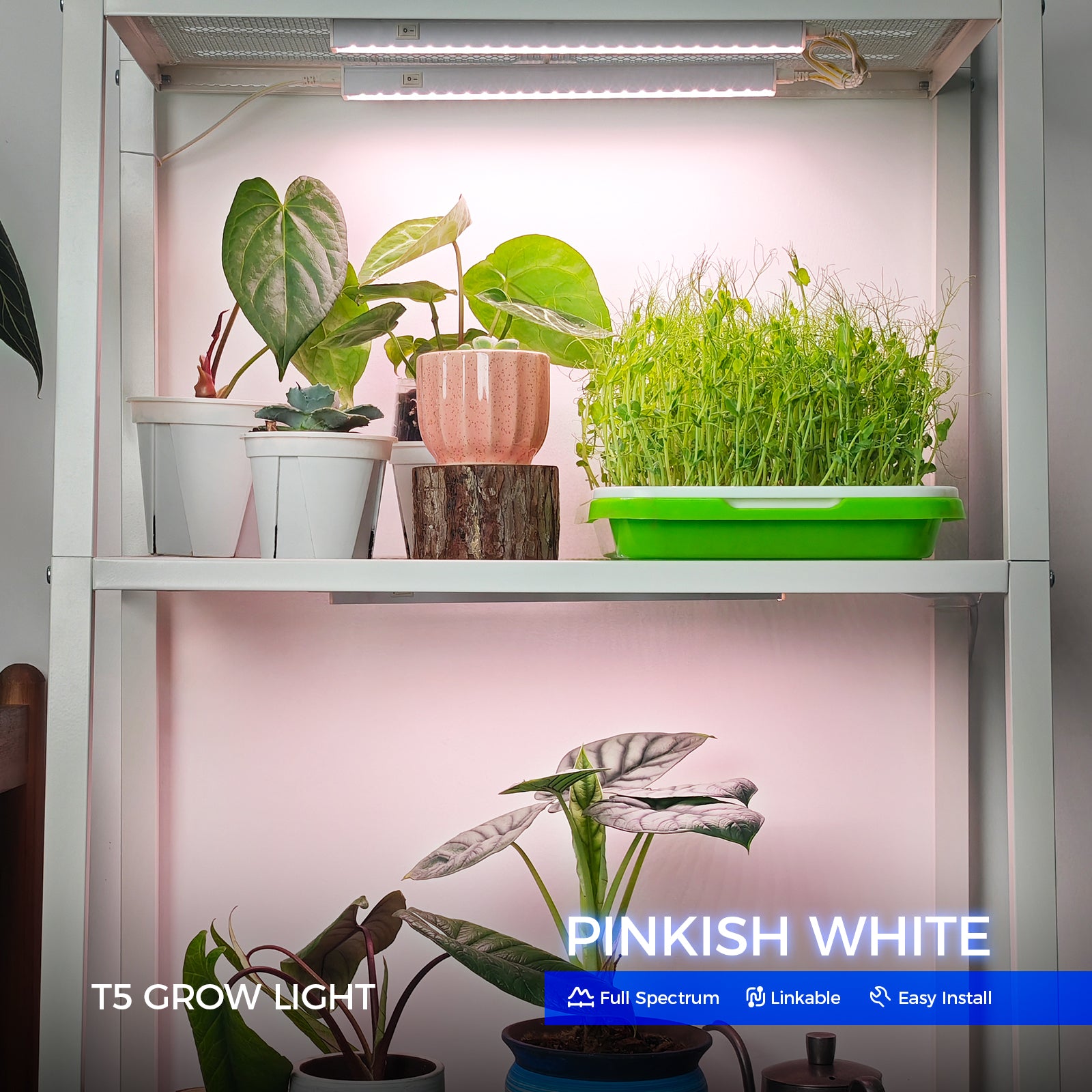 Barrina T5 5W LED Grow Lights 1FT Pinkish White | Full Specturm & Linkable | MC05