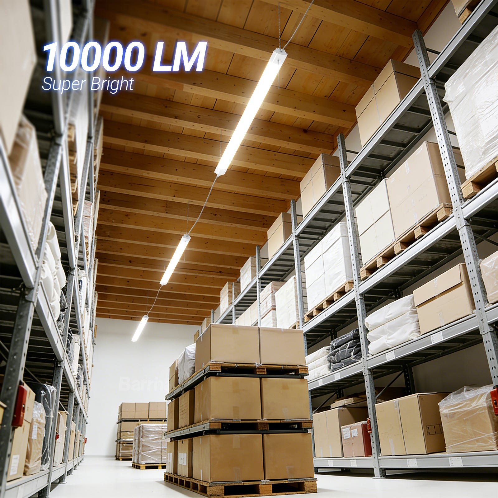 Barrina 84W LED Shop Lights 4FT 5000K 10000LM | Hanging, Linkable & Power Plug Cords | BS84