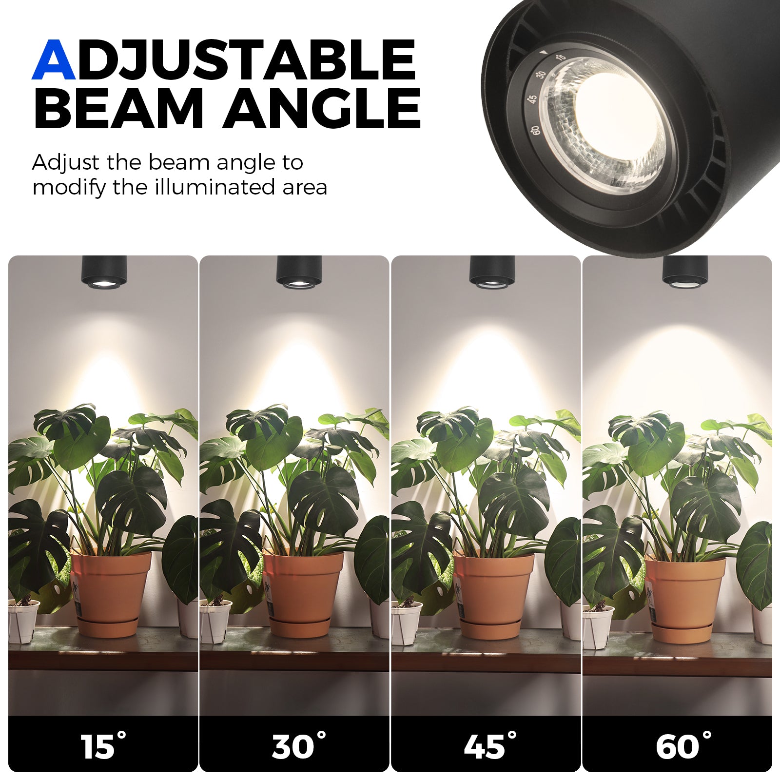 Barrina TR40a 40W LED Grow Lights 4000K | Full Spectrum, Mounted & Timer | TR40a (Black)