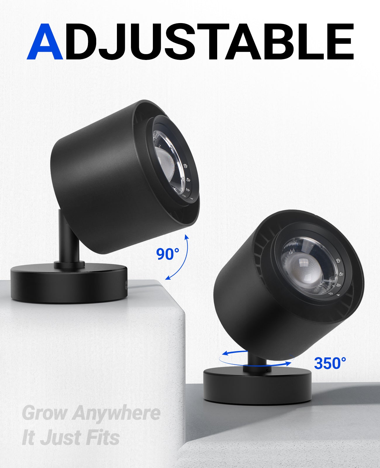 Barrina TR40a 40W LED Grow Lights 5000K | Full Spectrum, Mounted & Timer | TR40a (Black)