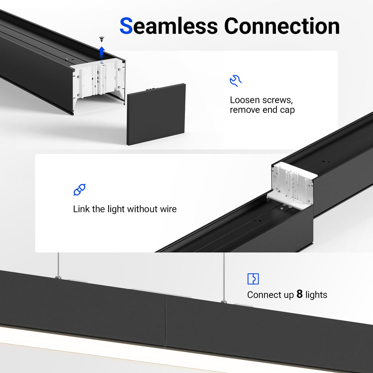 Barrina 9975 Remote Series 4nd-Generation 60W LED Linear Lights 4FT 3000K - 6000K 5900LM | Seamless Connection & Color Changing