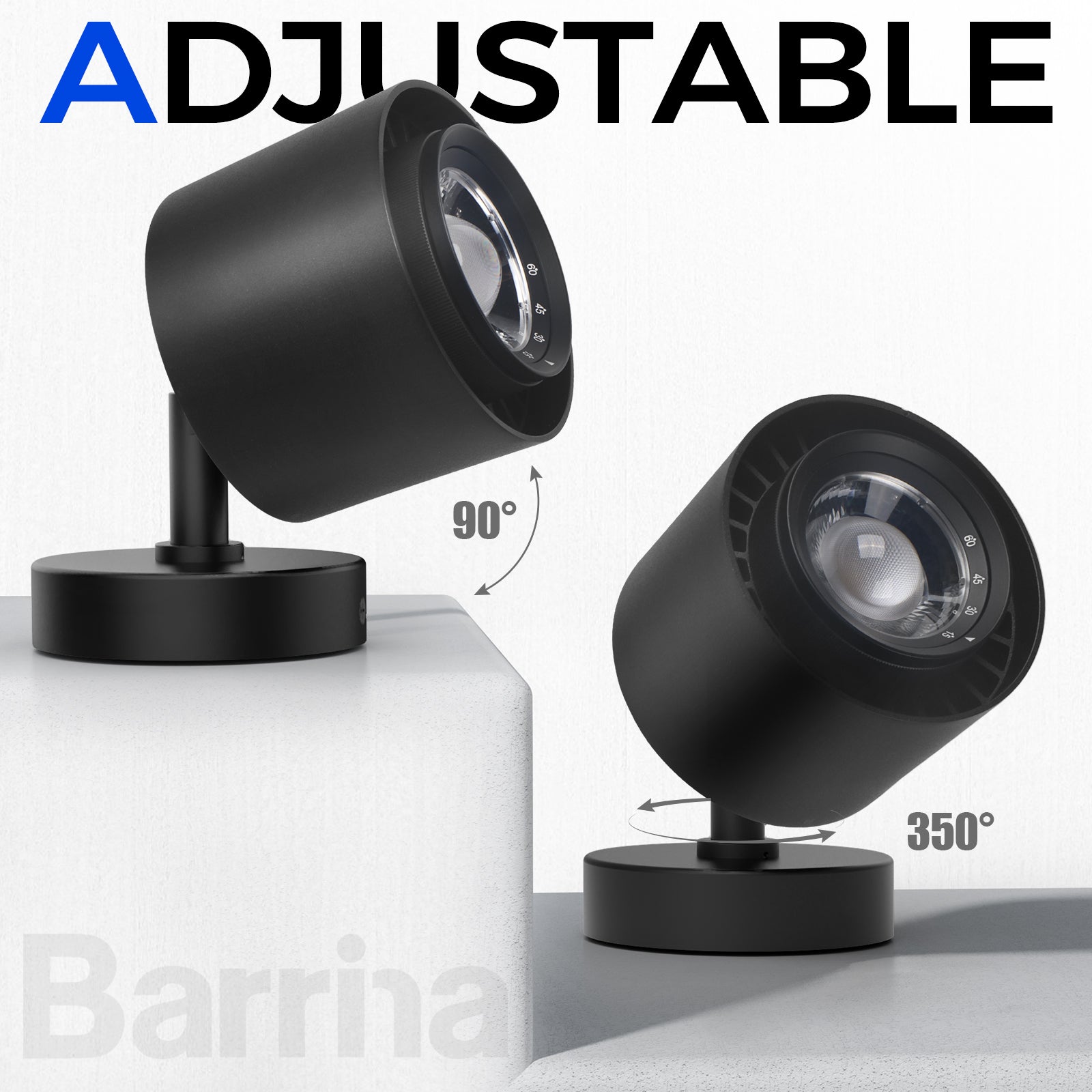 Barrina TR40a 40W LED Grow Lights 5000K | Full Spectrum, Mounted & Timer | TR40a (Black)