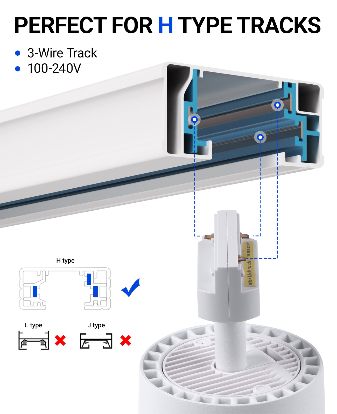 Barrina TR40c 3 x 40W LED Track Grow Lights 4000K | Full Spectrum, Ceiling Track & Timer | TR40c (White)