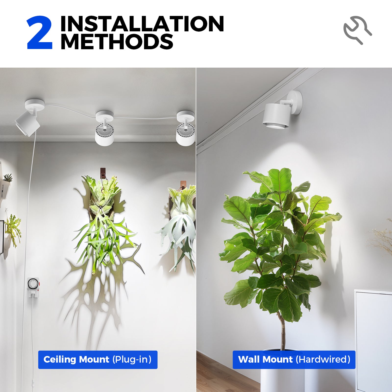 Barrina TR40a 40W LED Grow Lights 5000K | Full Spectrum, Mounted & Timer | TR-40a