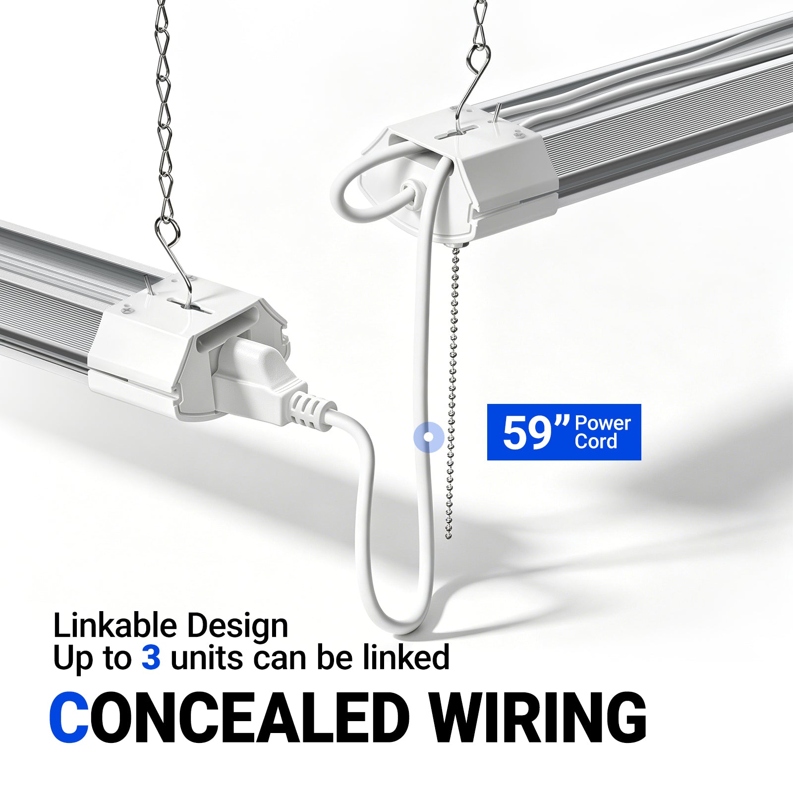 Barrina 84W LED Shop Lights 4FT 6500K 10000LM | Hanging, Linkable & Power Plug Cords | BS84