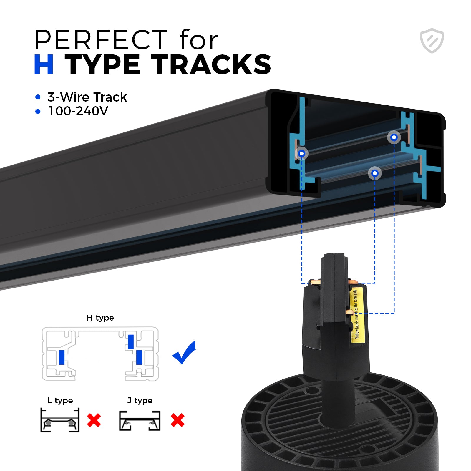 Barrina TR40c 3 x 40W LED Grow Lights 5000K | Full Spectrum, Ceiling Track & Timer | TR40c (Black)