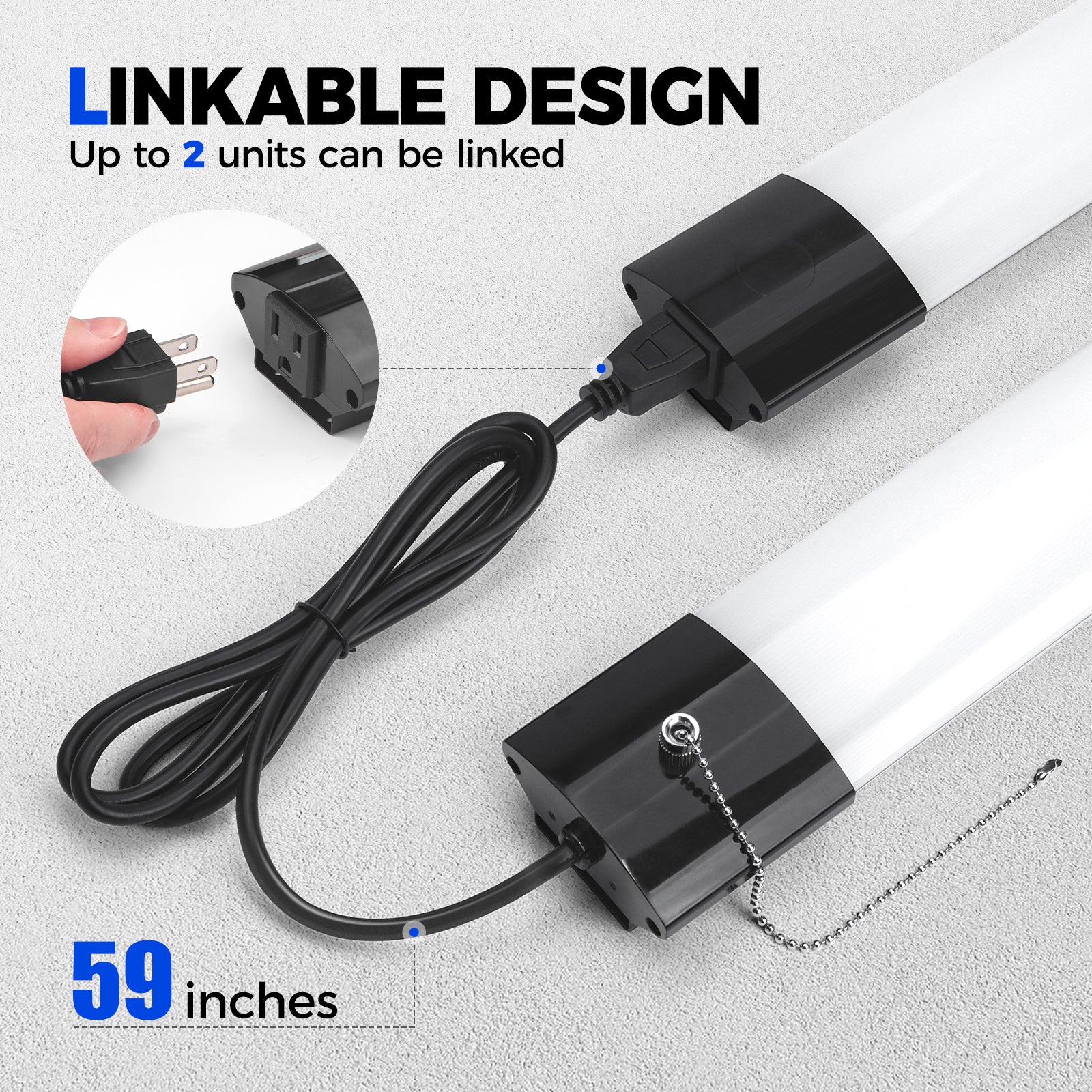 Barrina 168W LED Shop Lights 8FT 5000K 16800LM | Hanging, Linkable & Power Plug Cords | BS168