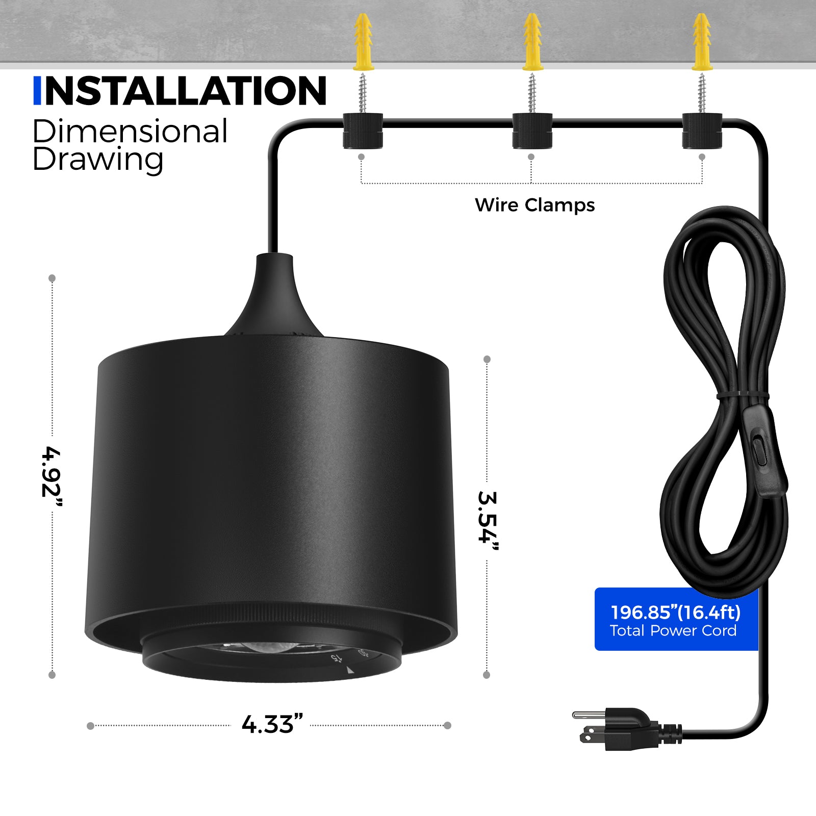 Barrina TR40 40W LED Grow Lights 4000K | Full Spectrum, Hanging & Timer | TR40 (Black)