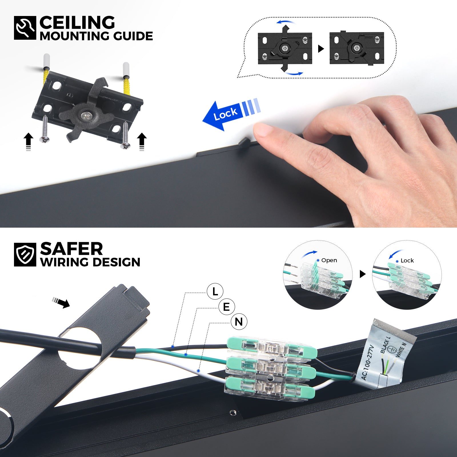 Barrina 4040 Remote Series 3nd-Generation 180W Rectangular Set LED Linear Lights 6FT * 3FT 3000K - 6000K 15000LM | Seamless Connection & Color Changing