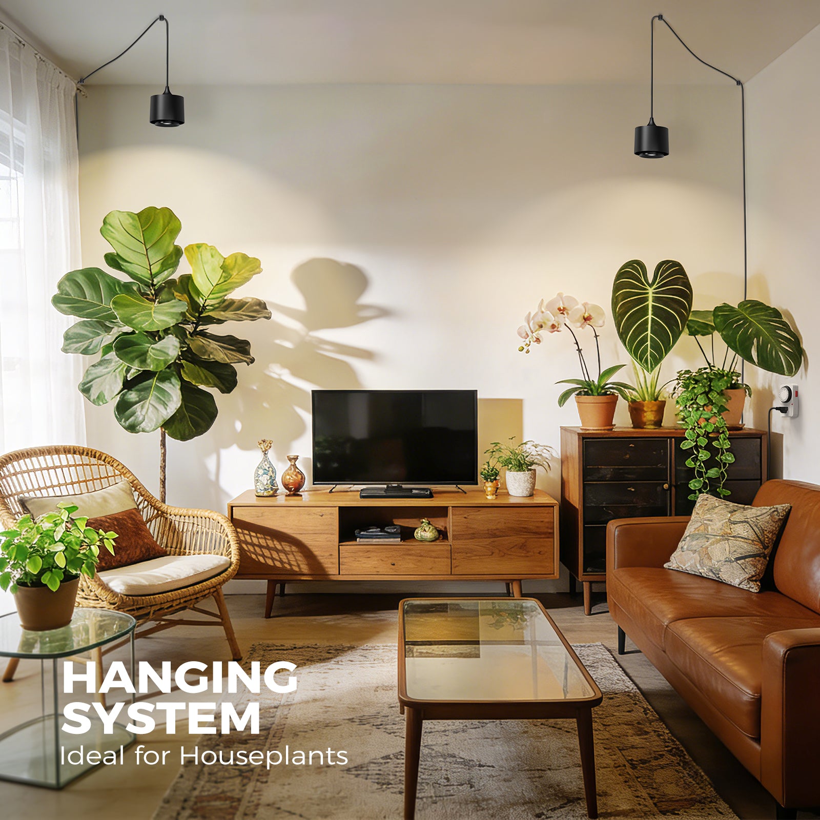 Barrina TR40 40W LED Grow Lights 4000K | Full Spectrum, Hanging & Timer | TR40 (Black)