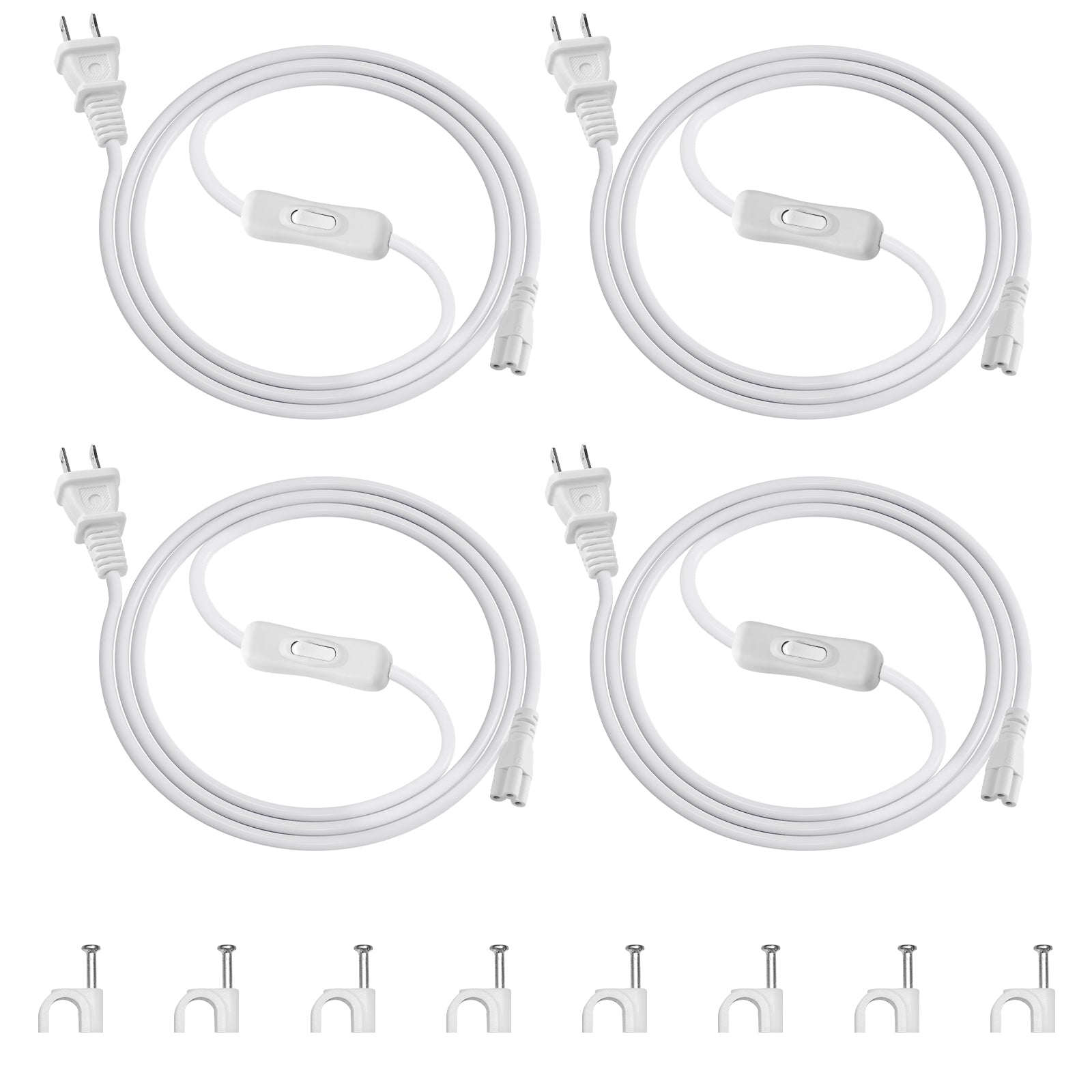 Power Extension Cords for T5 Grow Lights | Power Switch & 2 Prong Plug