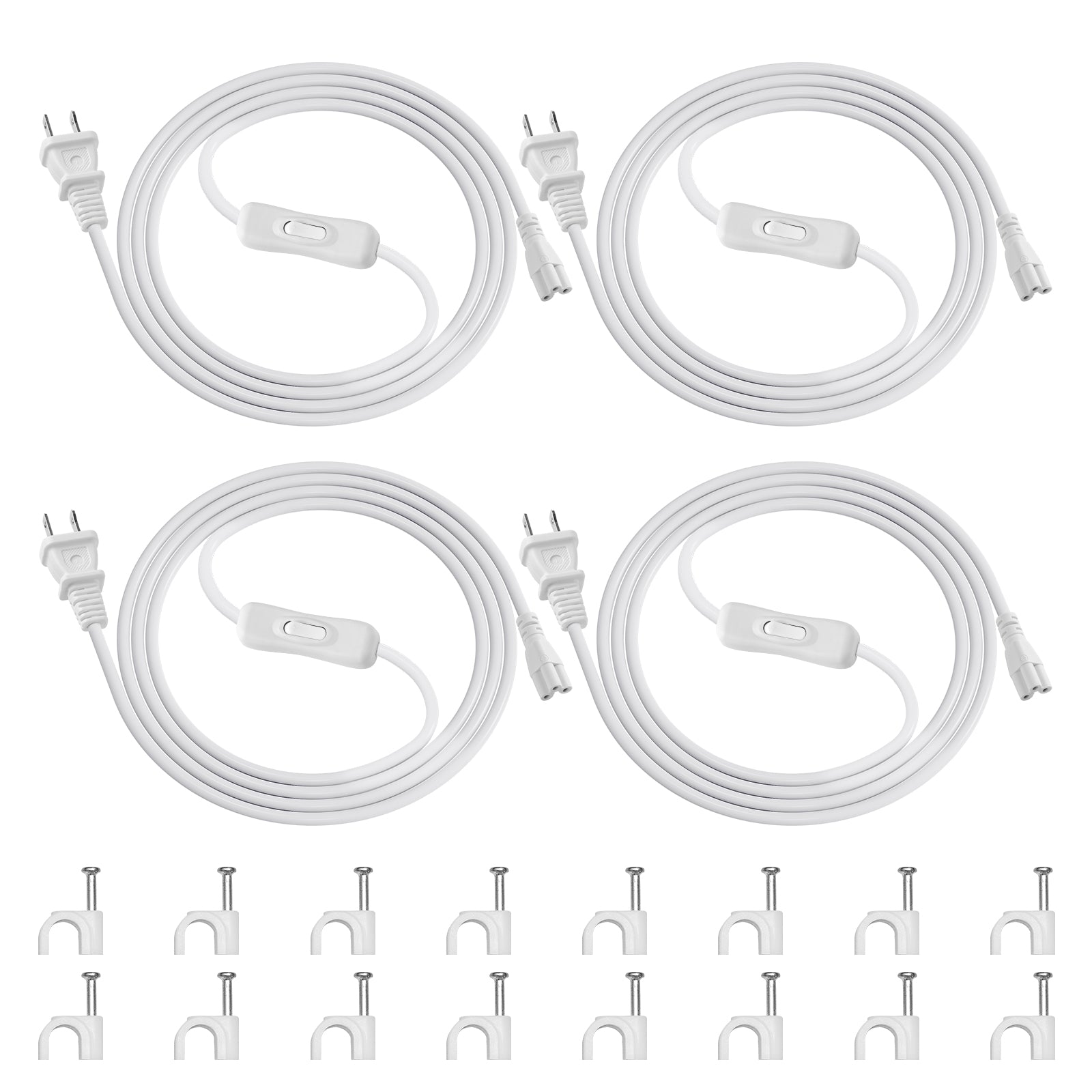 Power Extension Cords for T5 Grow Lights | Power Switch & 2 Prong Plug