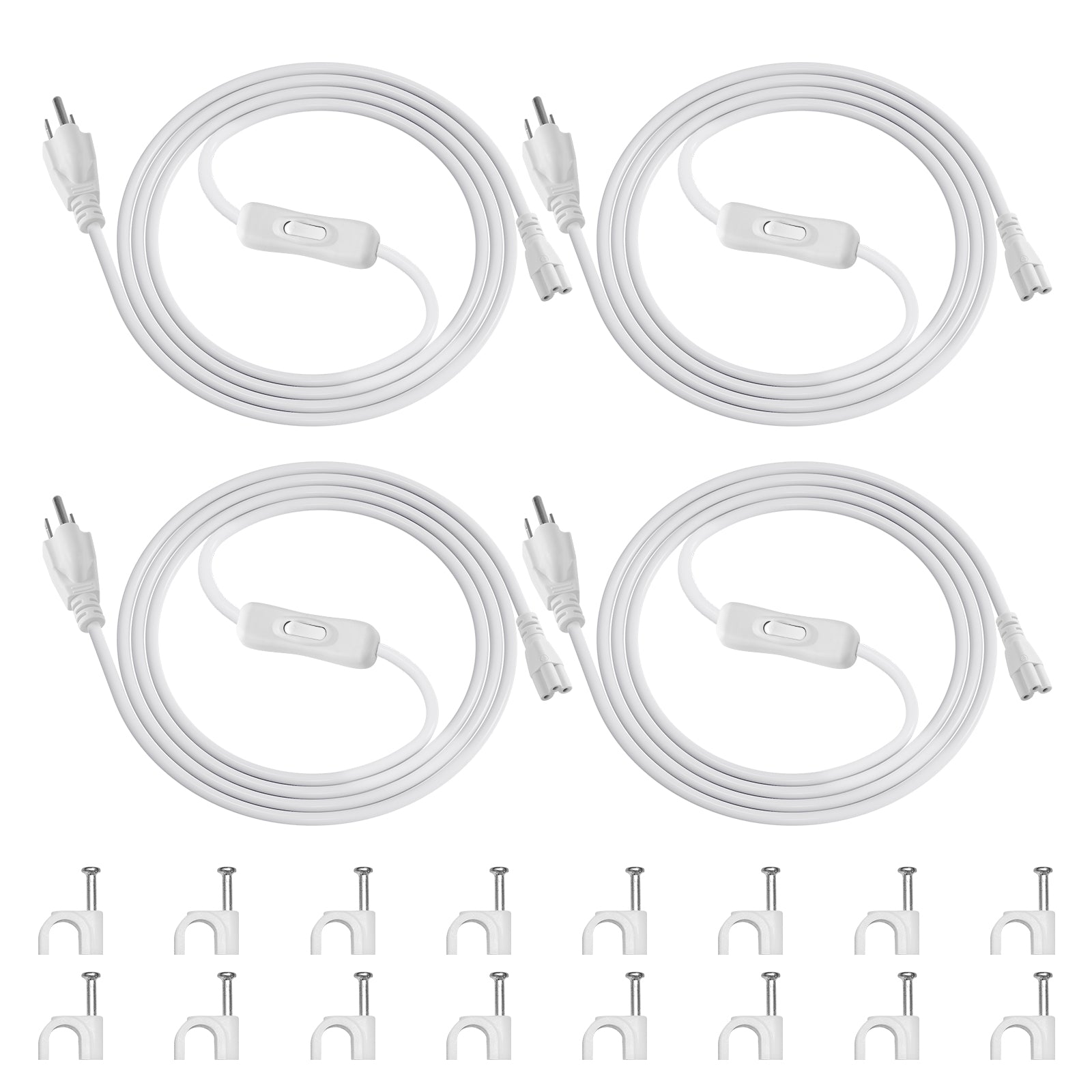 Power Extension Cords for T8 & TX-S Grow Lights | Power Switch & 3 Prong Plug