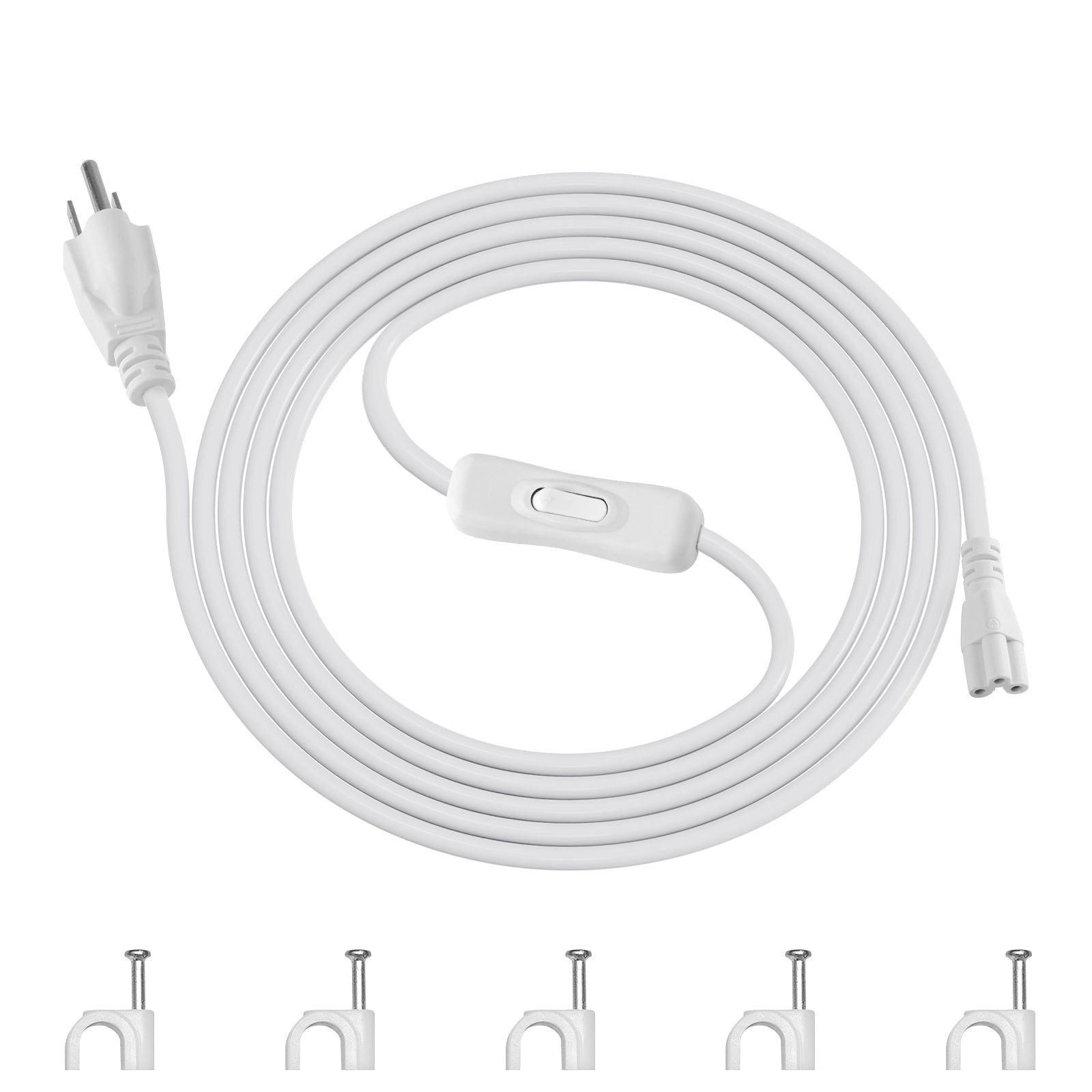 Power Extension Cords for T8 & TX-S Grow Lights | Power Switch & 3 Prong Plug