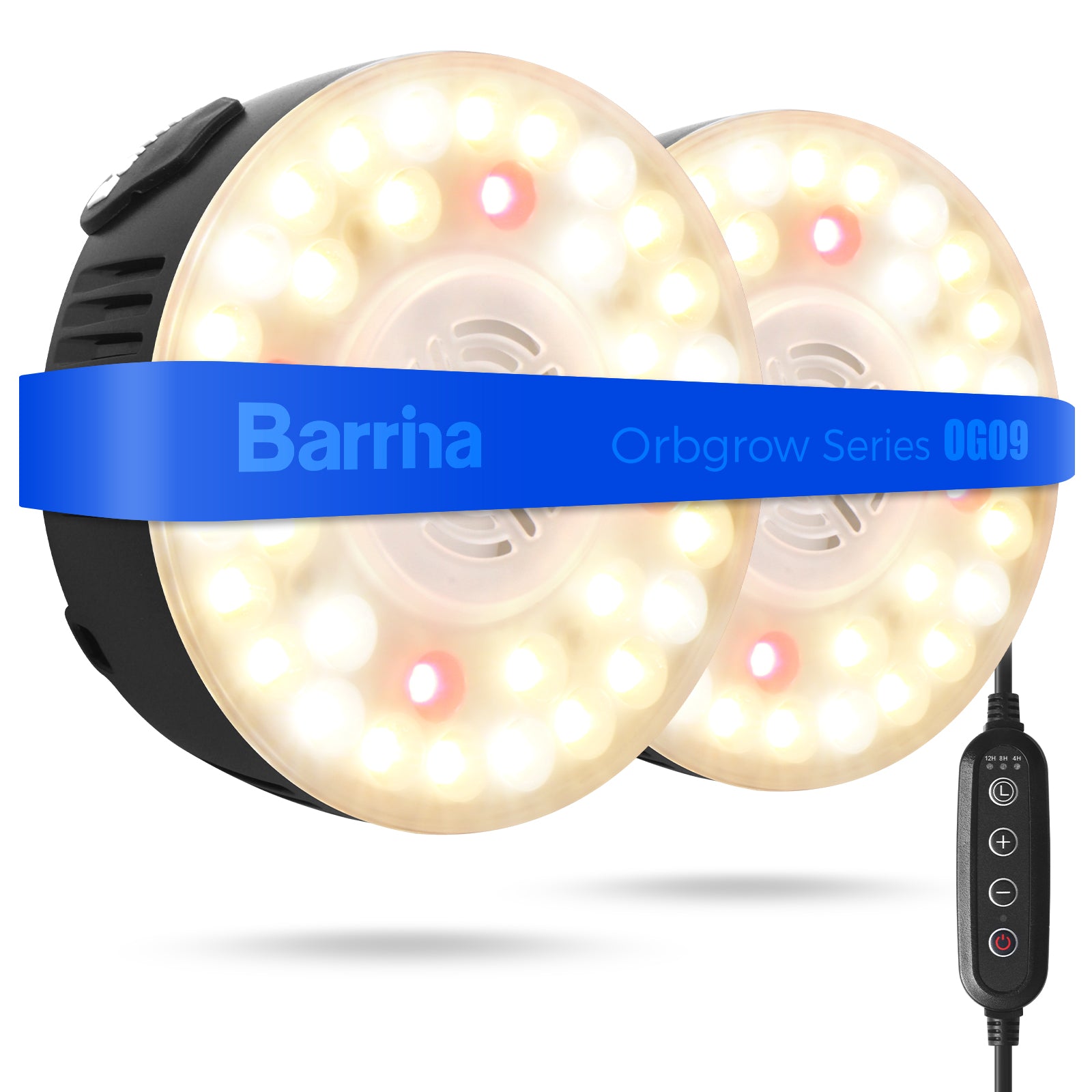 Barrina Orbgrow 9W LED Puck Grow Lights 3000K+6500K+660nm | Full Spectrum, Magnetic, Timer, Dimmable & Linkable | OG09