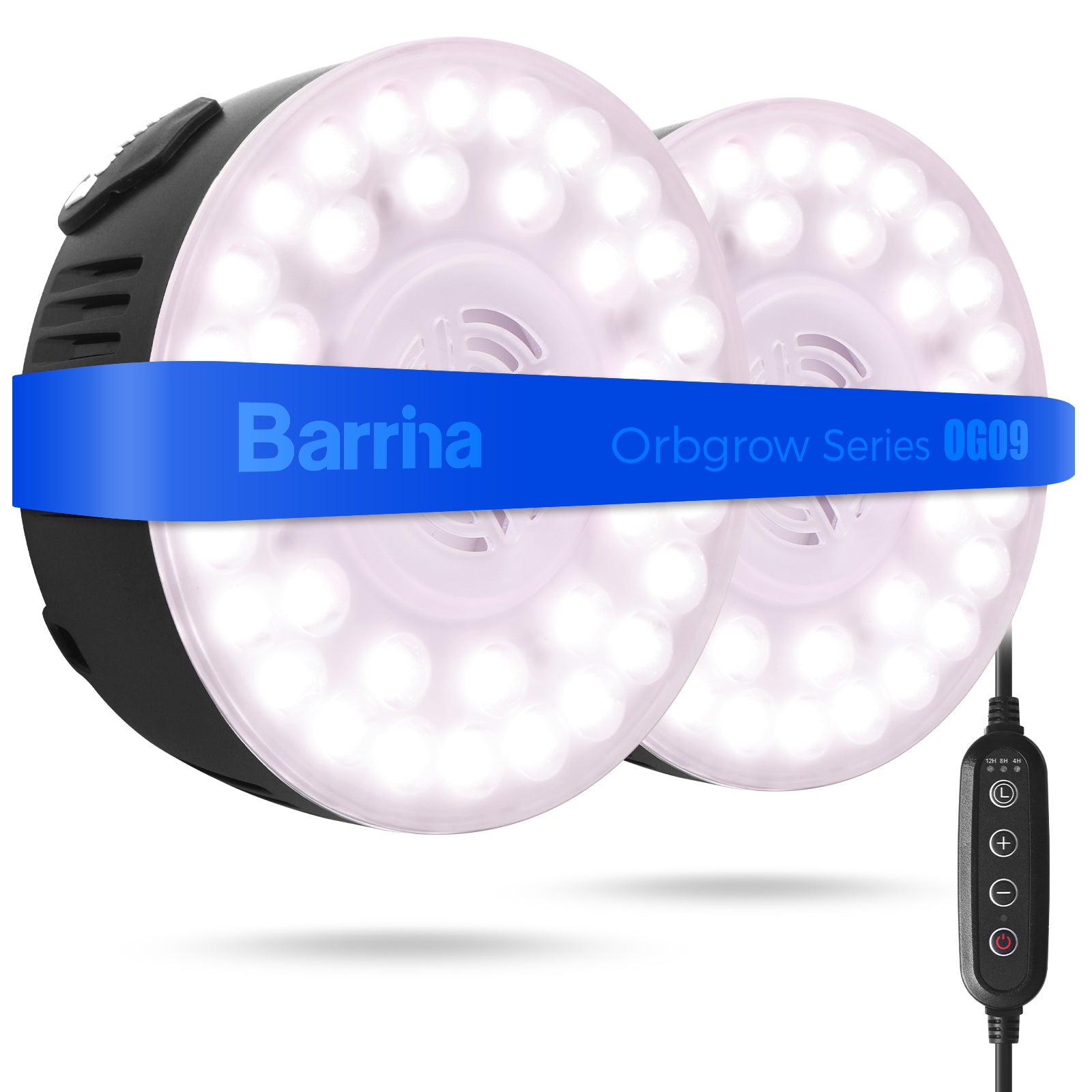 Barrina Orbgrow 9W LED Puck Grow Lights Pinkish White | Full Spectrum, Magnetic, Timer, Dimmable & Linkable | OG09