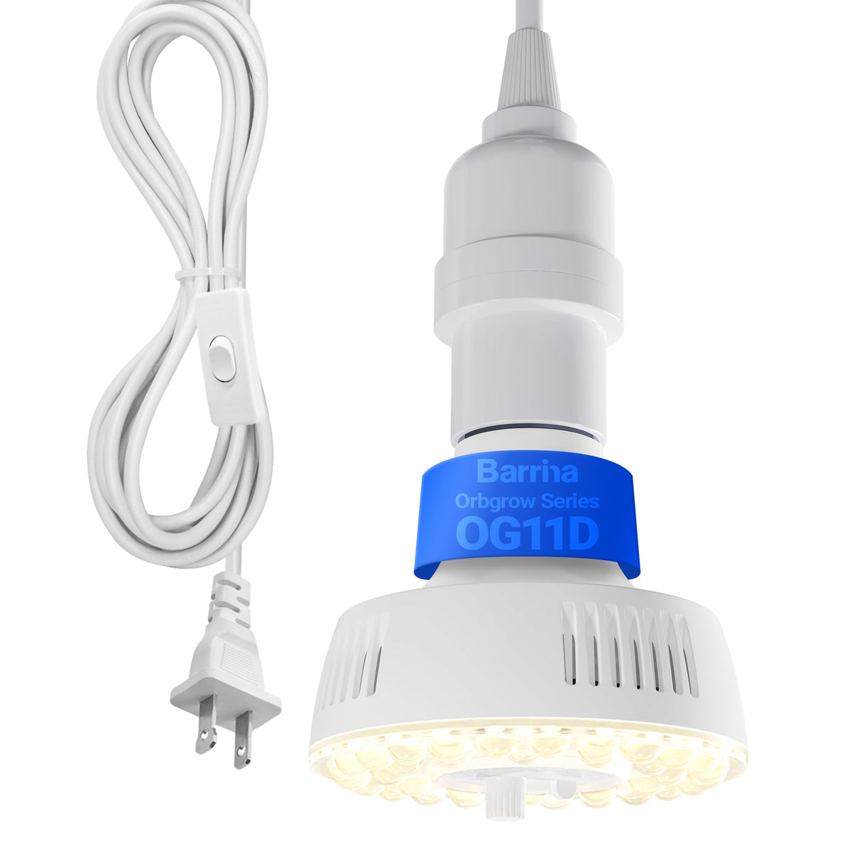 Barrina Orbgrow 11W LED Grow Light Bulb 4000K | Full Spectrum,Dimmable,Timer & E26 Base | OG11D (White)