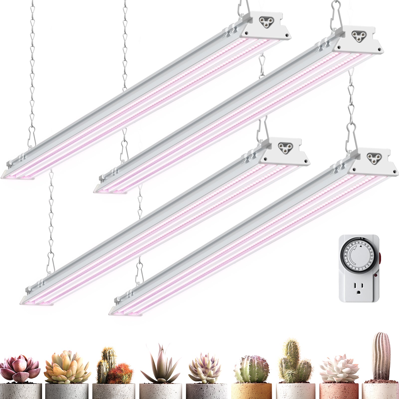 Barrina TX-S60 60W LED Grow Lights 4FT Pink Light | Full Spectrum & Linkable | TX-S60