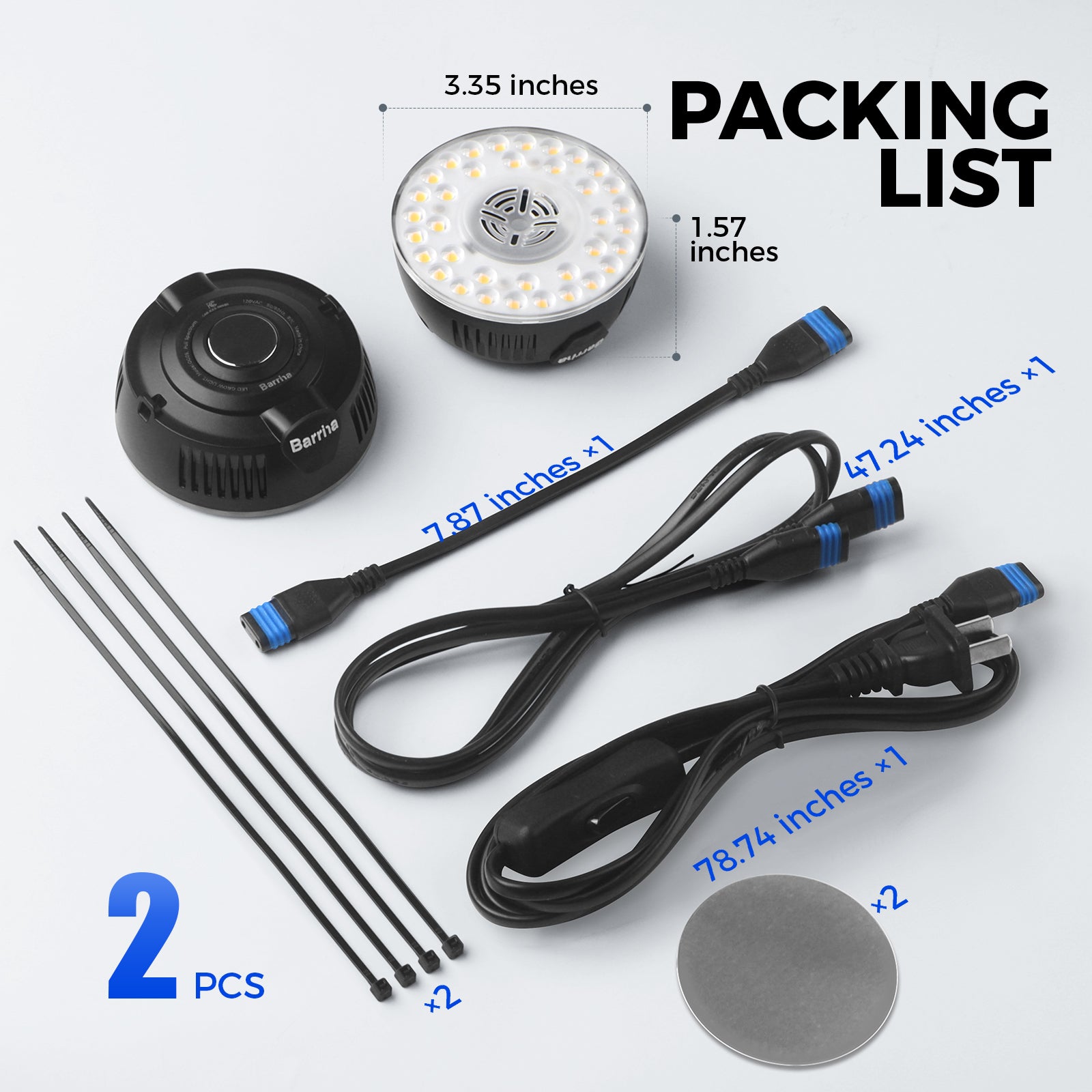 Barrina Orbgrow 9W LED Puck Grow Lights 5000K | Full Spectrum, Magnetic & Linkable | OG09