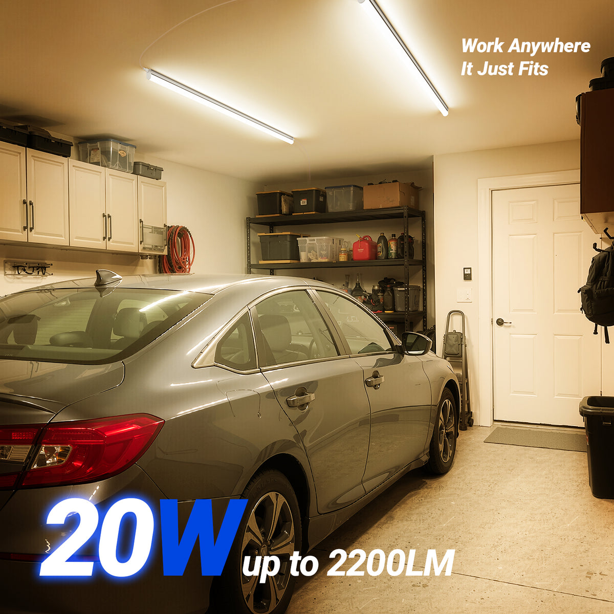 Barrina T5 20W LED Shop Lights 4FT 3000K 2200LM | Linkable & Corded Electric Switch | AAL20