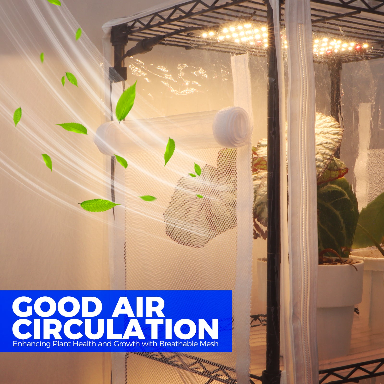 Barrina 4-Tier Plant Stand with 4-Pack 10W Grow Lights Panels 3 Spectrums | Full Spectrum, Tent & Timer | CX83Z