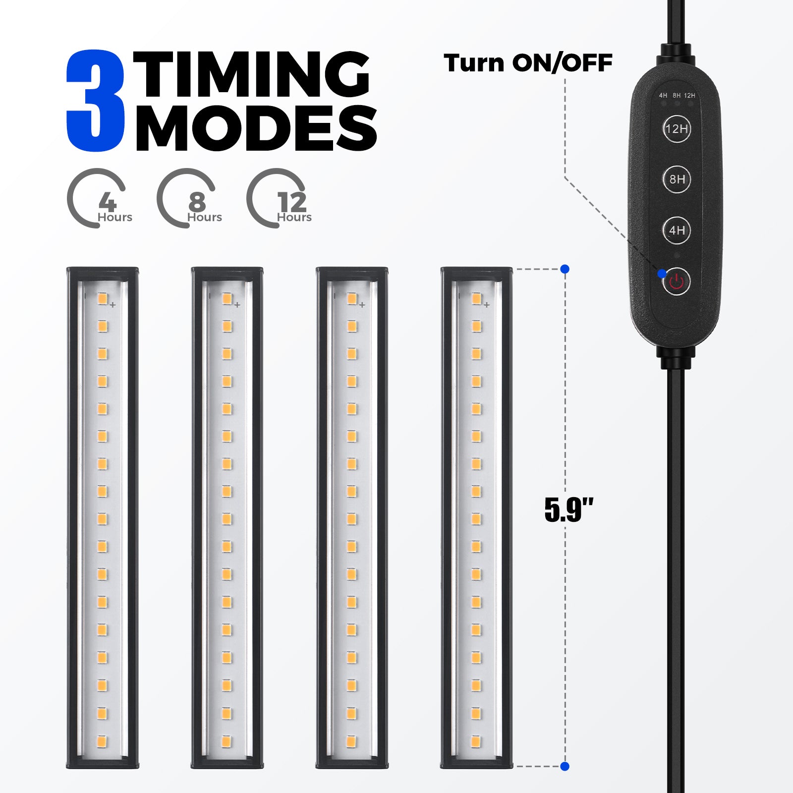 Barrina LS12 Corner Plant Stand with 4-Pack Grow Lights | Full Spectrum & S-Shape | LS12
