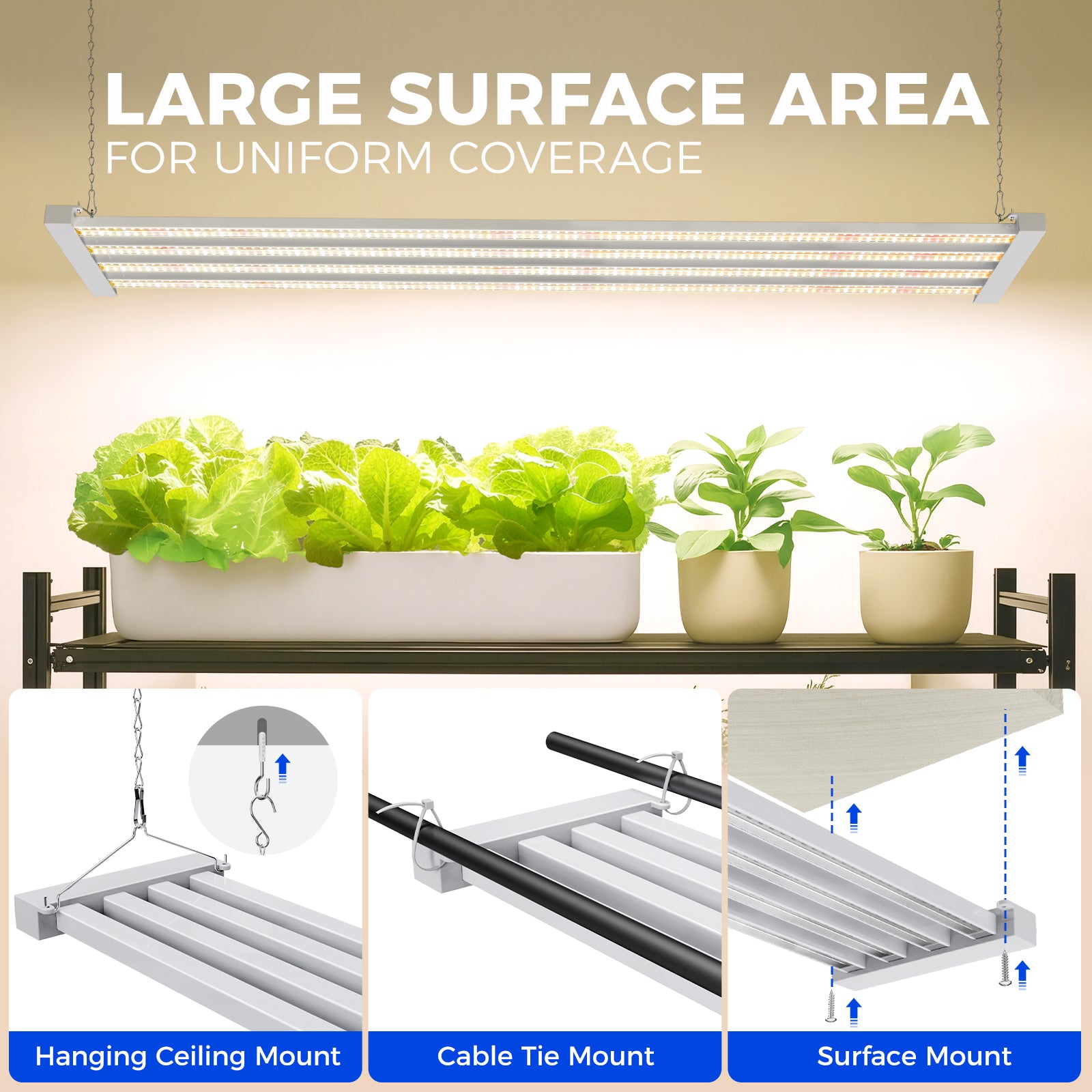 Barrina TX-L84 84W LED Grow Lights 4FT 3000K+6500K+660nm | Full Spectrum & Linkable | TX-L84