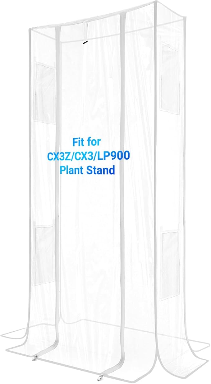 Indoor Greenhouse Tent 36.2 × 14.2 ×67IN 2 Ventilation Windows Zippered EVA Plant Stand Cover | For Fit Barrina CX5Z/LP900 59.1IN Height Plant Stand