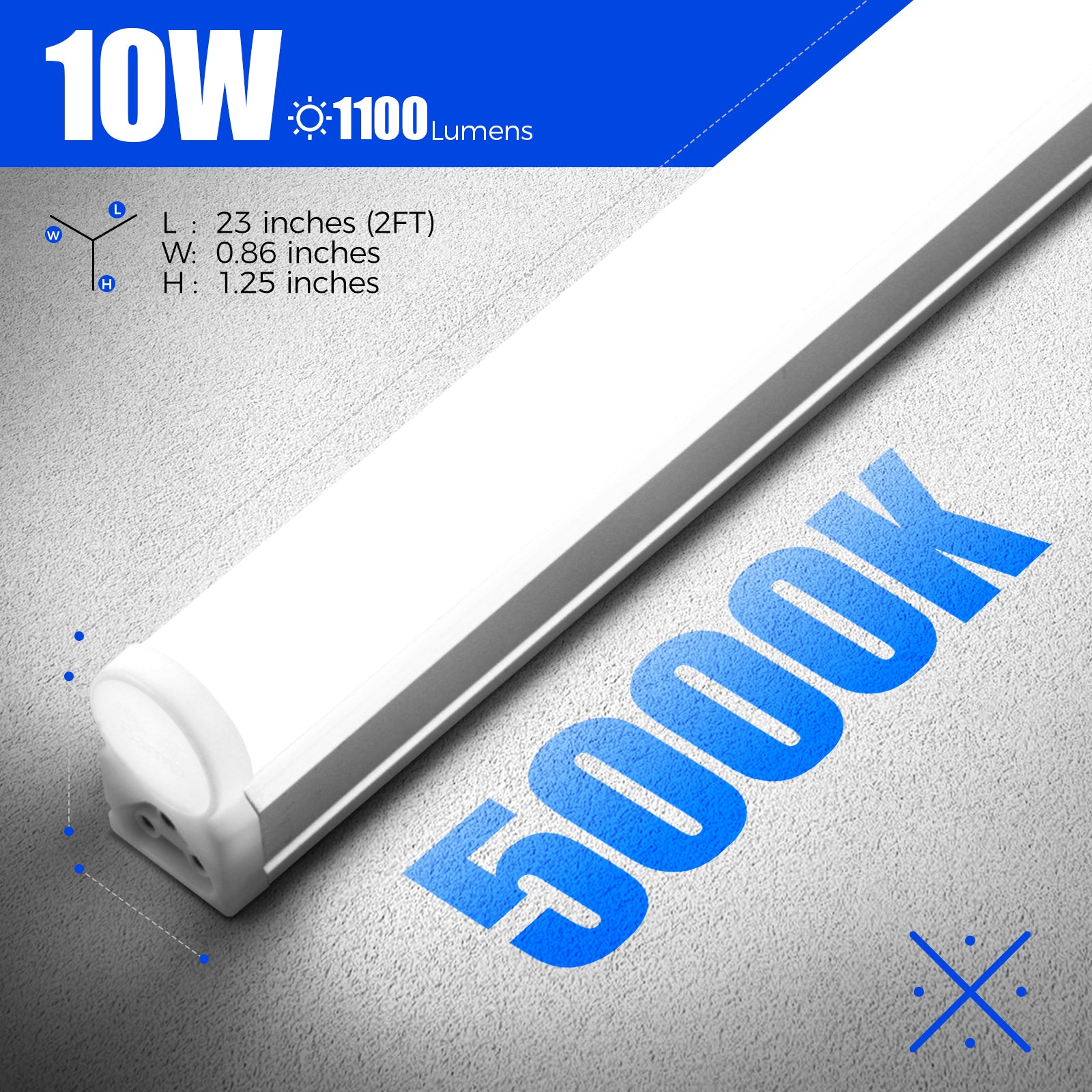 Barrina T5 10W LED Shop Lights 2FT 5000K 1100LM |  Linkable & Under Cabinet Light | AAL20