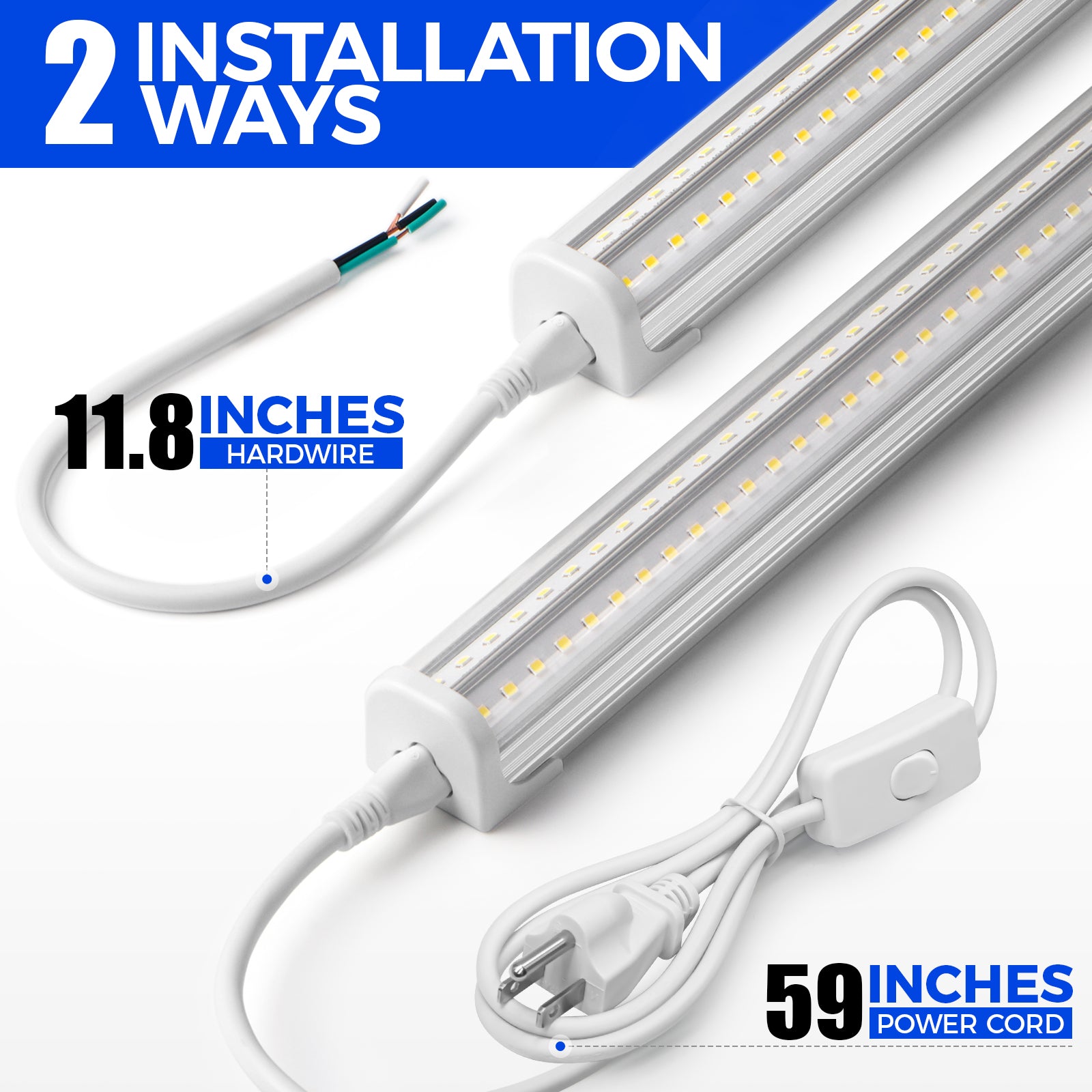Barrina T8 50W LED Shop Lights 4FT 5000K  | Clear Cover & V Shape Tube | BAL50