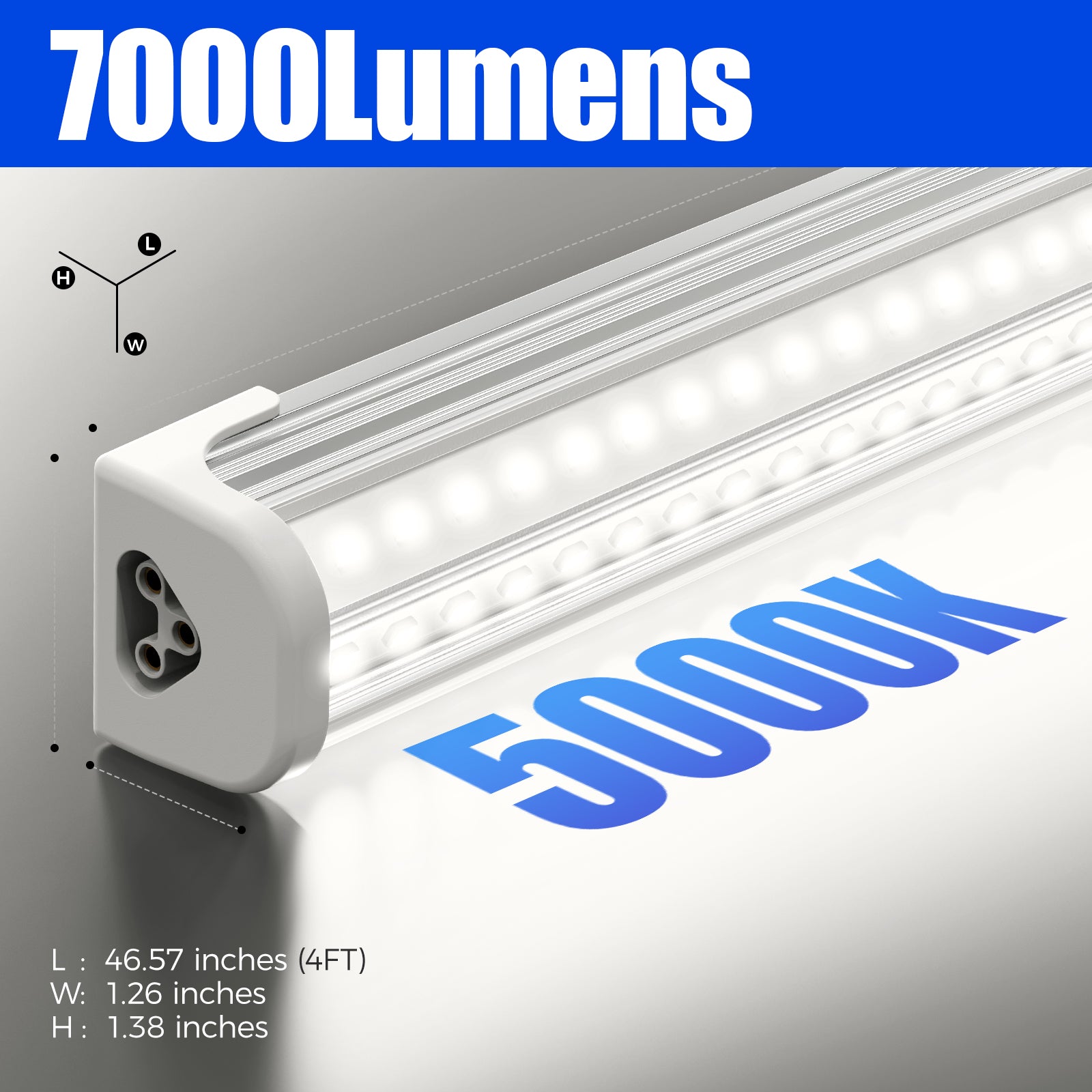 Barrina T8 50W LED Shop Lights 4FT 5000K  | Clear Cover & V Shape Tube | BAL50