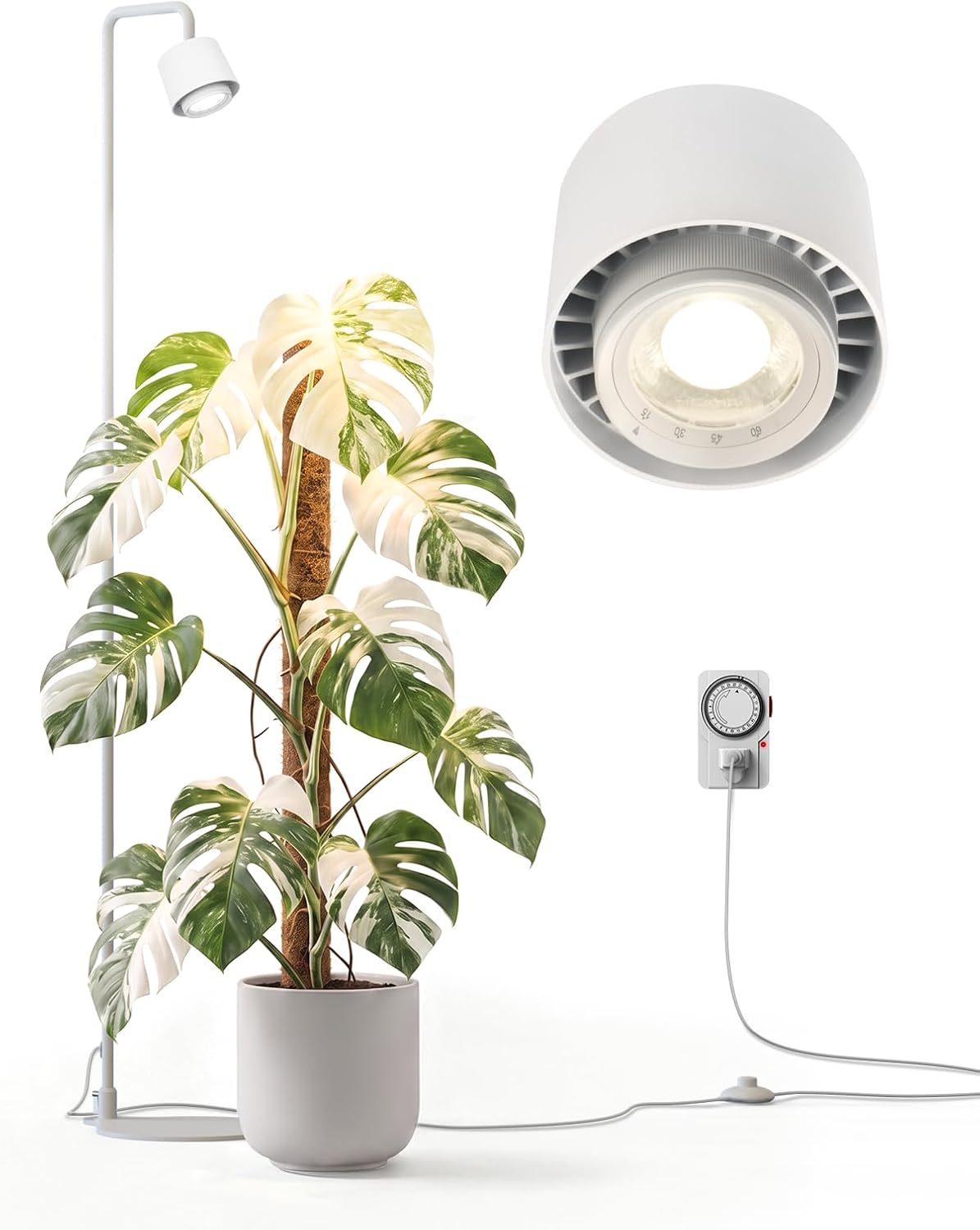Barrina TR40D 40W LED Grow Lights 4000K | Full Spectrum, 15°-60° Adjustable & Timer | TR40D(White)