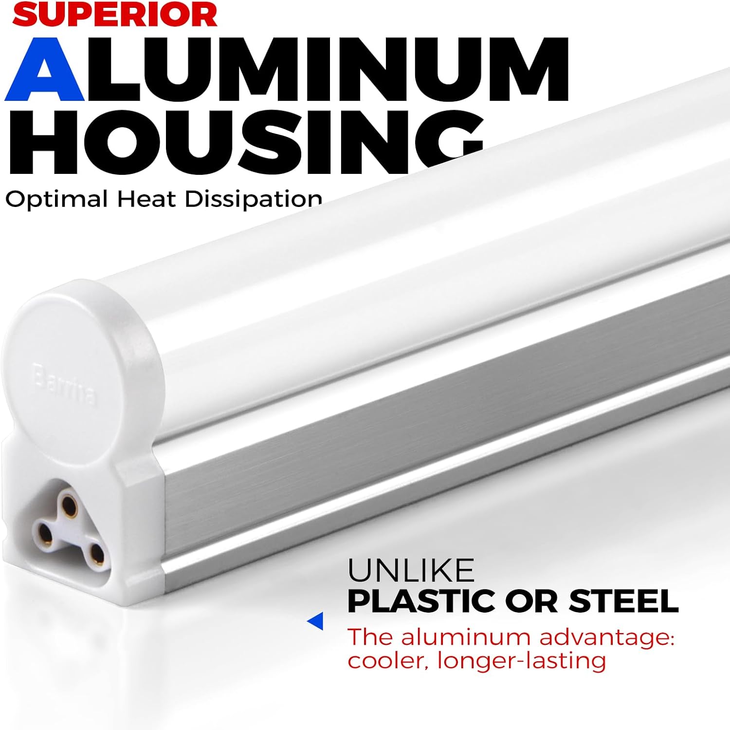 Barrina T5 5W LED Shop Lights 1FT 6500K 600LM | Linkable & Corded Electric Switch | AAC5