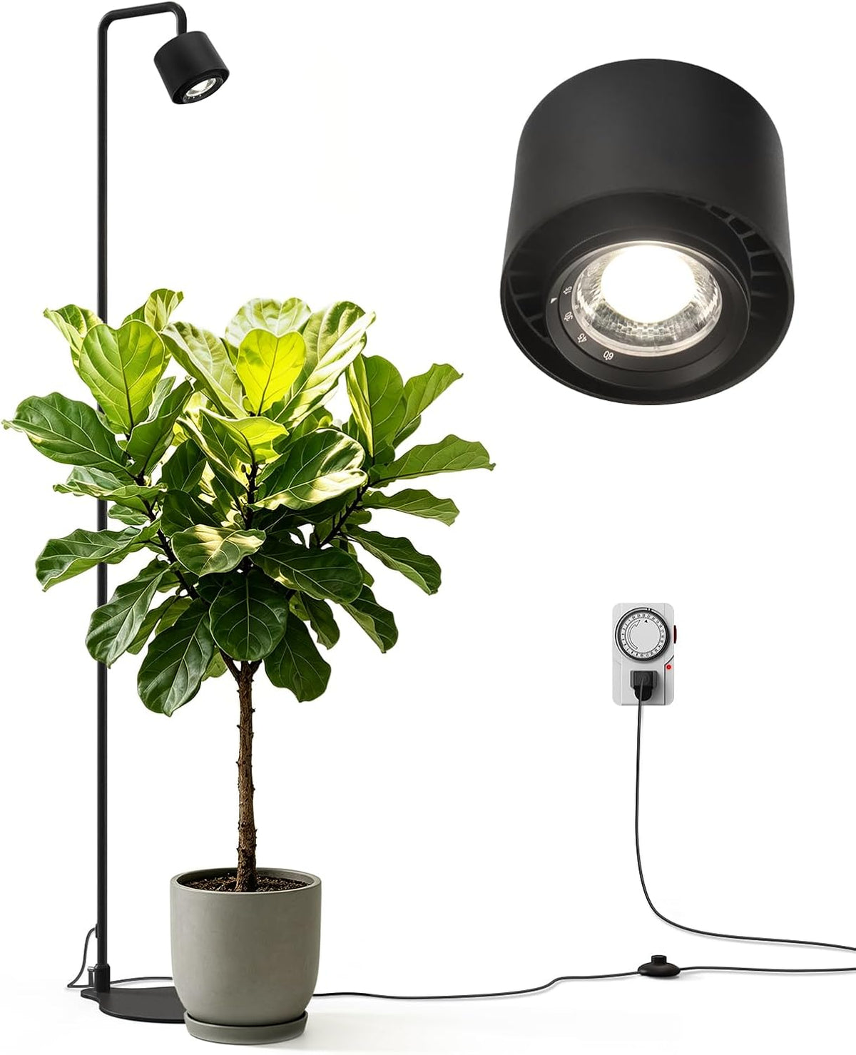 Barrina TR40D 40W LED Grow Lights 4000K | Full Spectrum, 15°-60° Adjustable & Timer | TR40D(Black)