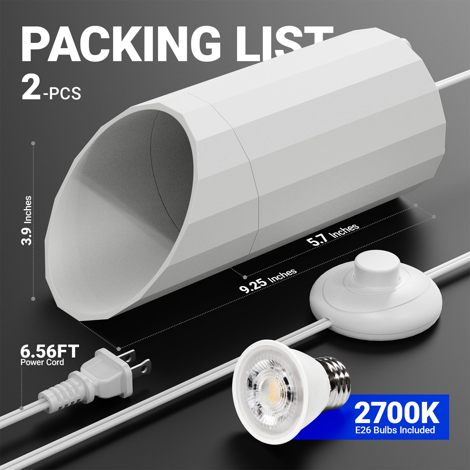 Barrina E26 Bulb LED Uplighting Indoor Spotlight 2700K | Detachable & Foot Switch | UL1B07