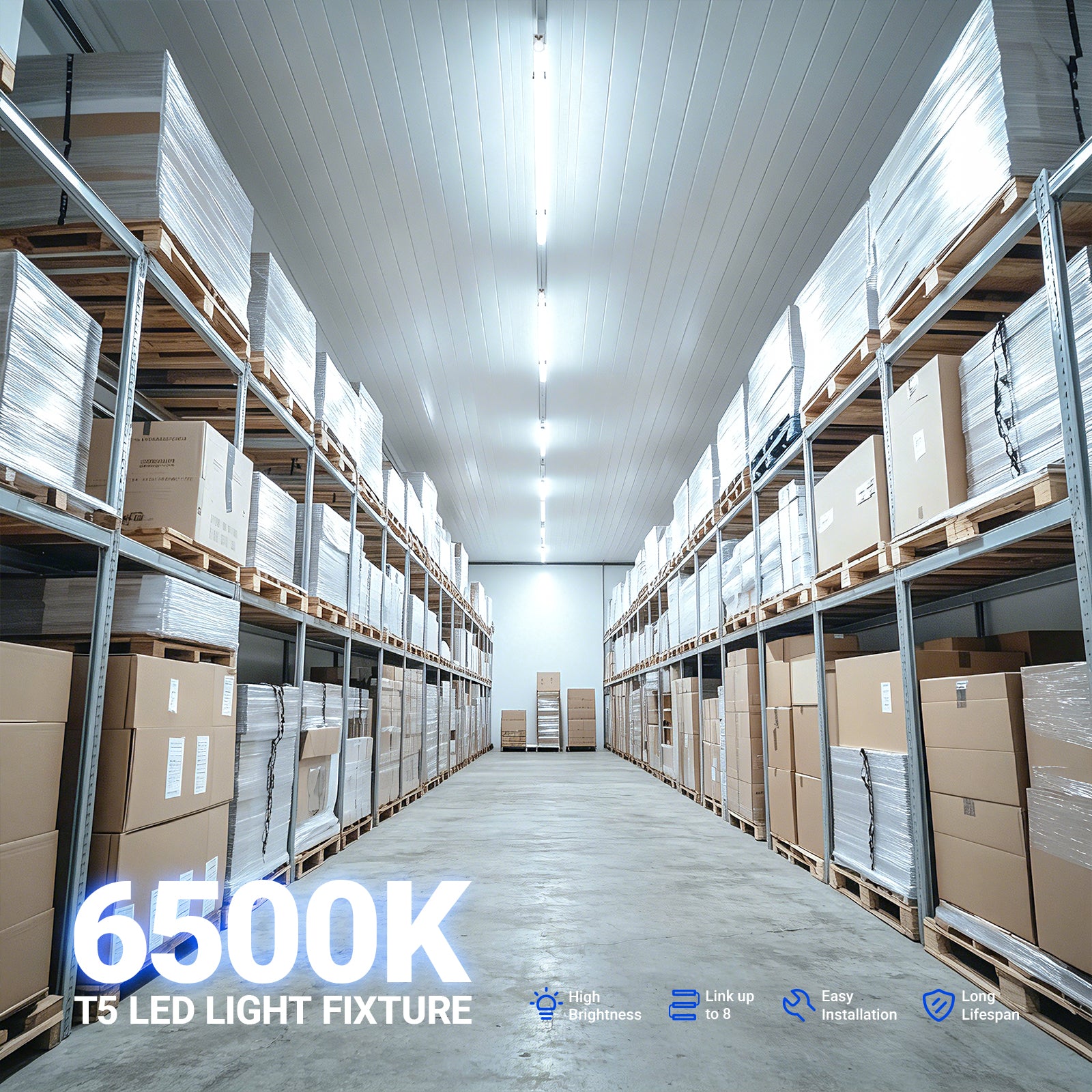 Barrina T5 20W LED Shop Lights 4FT 6500K 2200LM | Linkable & Corded Electric Switch | AAL20
