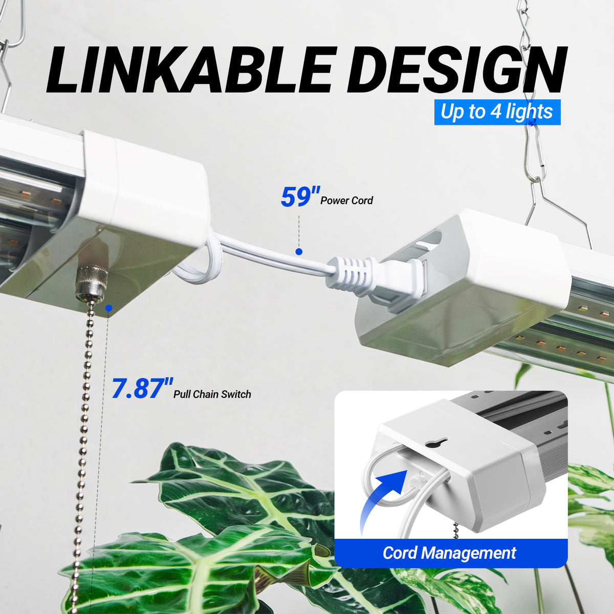 Barrina TX-S50 50W LED Grow Lights 4FT 3000K+6500K+660nm | Full Spectrum & Linkable | TX-L84