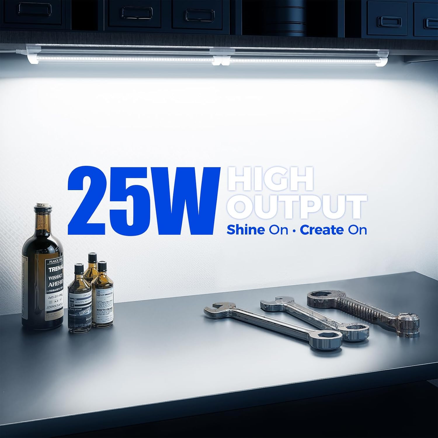 Barrina T8 25W LED Shop Lights 1.5FT 6500K 3450LM | Clear Cover & V Shape Tube | BAD16