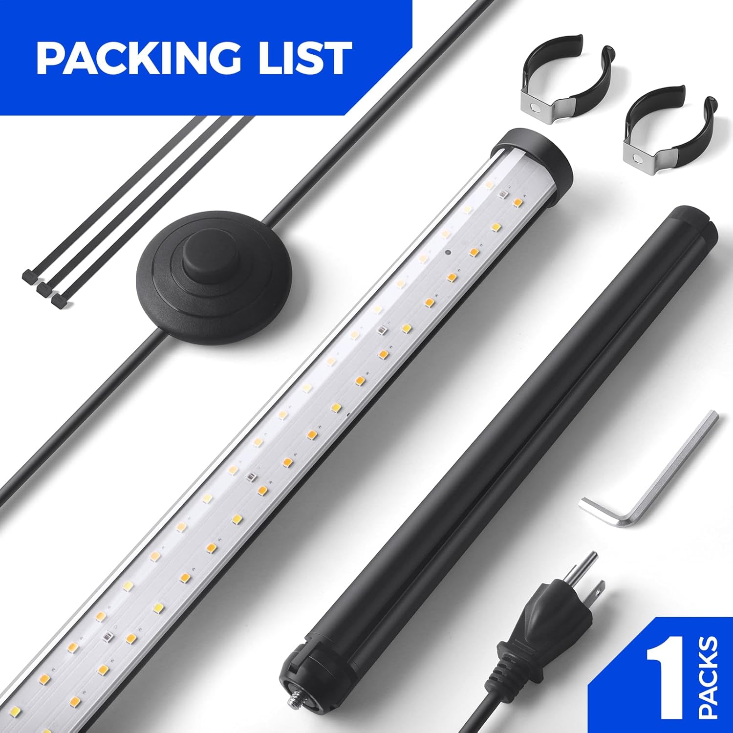 Barrina T10 42W LED Standing Grow Light 4FT 3000K+6500K+660nm | Full Spectrum & Vertical | T10M42