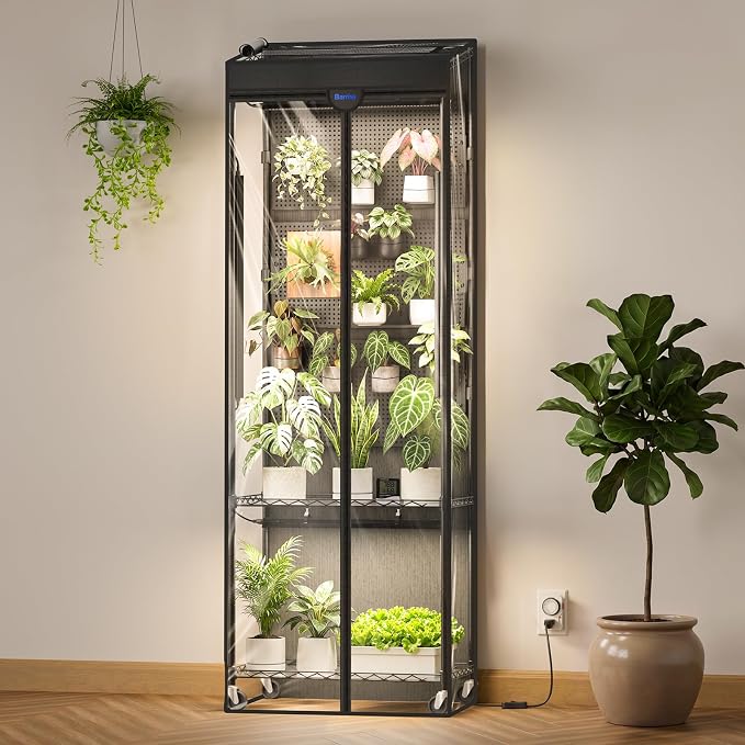 Barrina LH600  Greenhouse with 4-Pack Grow Lights 70W 4000K,  |  3 Adjustable Pegboards& Timer  | LH600
