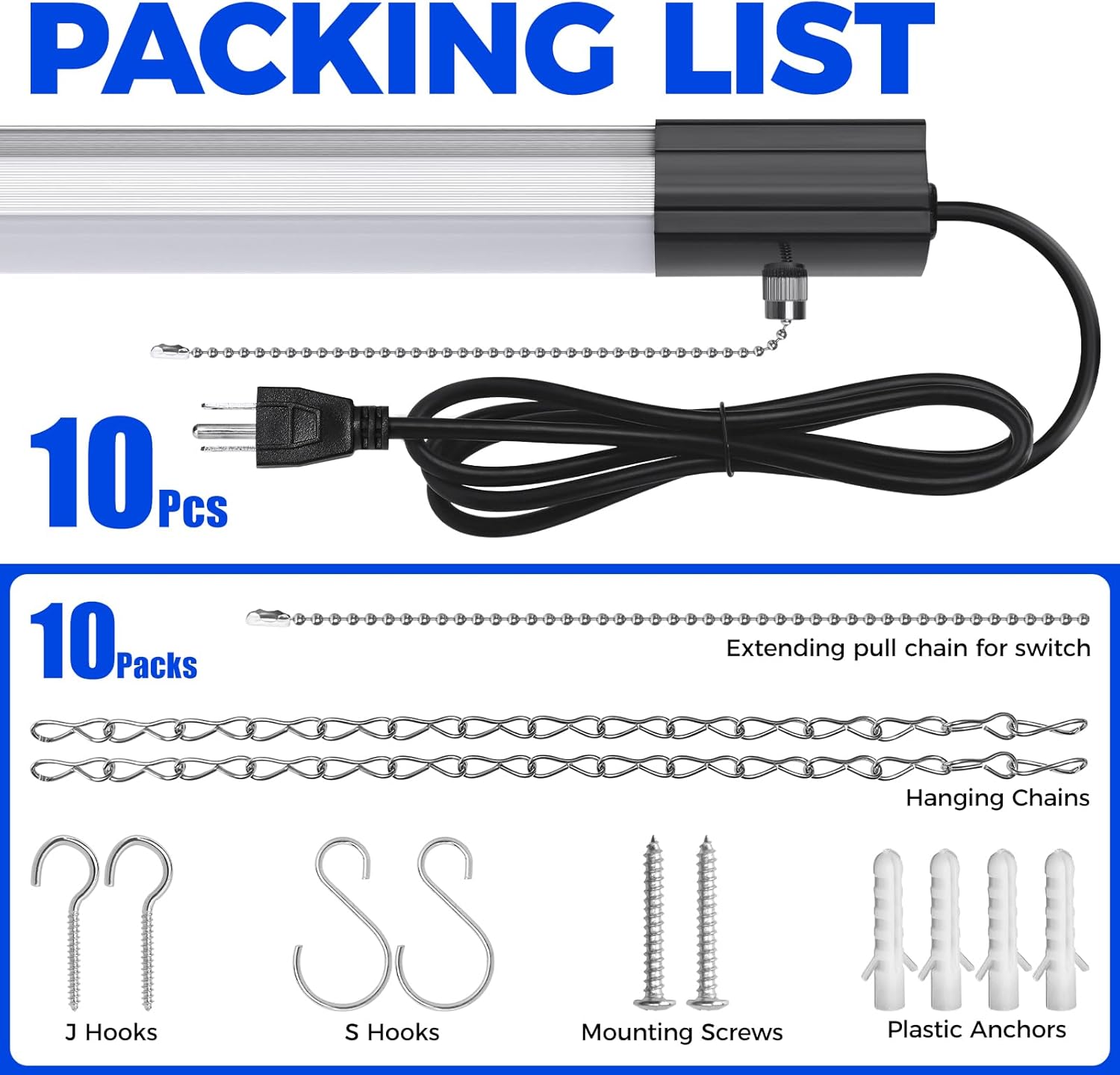 Barrina 84W LED Shop Light 4FT 5000K 10000LM | Hanging & Flush Mount | BS84