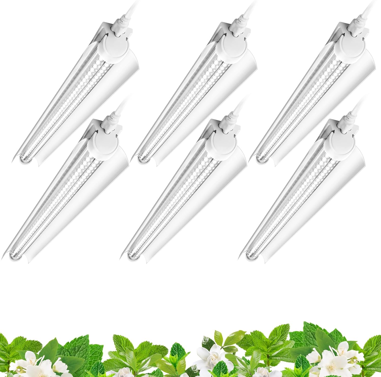 Barrina T8 24W LED Grow Light 2FT 5000K 6 Pack | Reflectors & Linkable | QF24