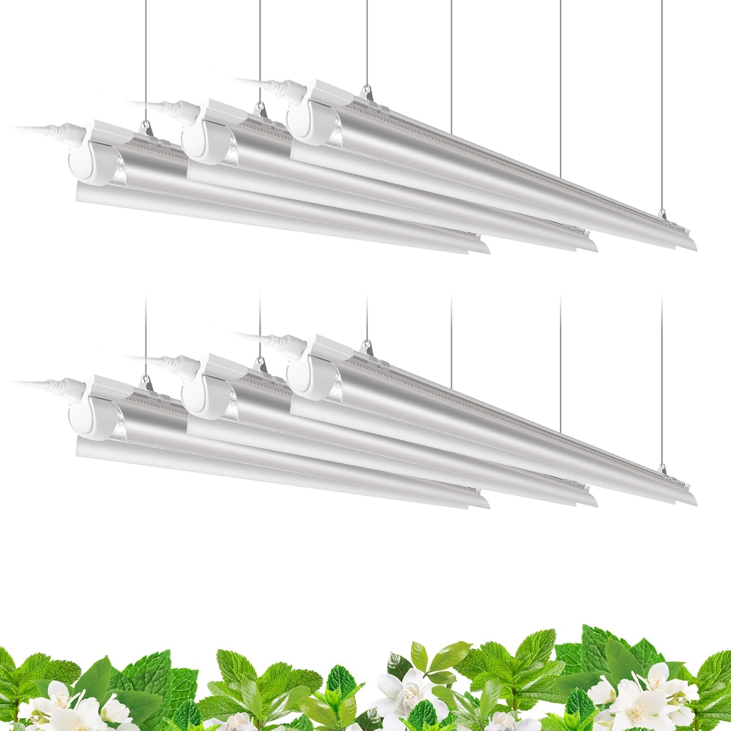 Barrina T8 42W LED Grow Lights 4FT 5000K 6 Pack | Reflectors & Linkable | QL42