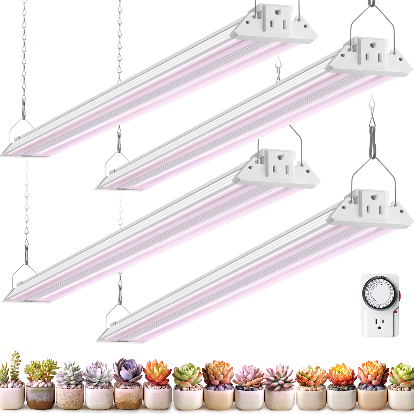 Barrina TX72 72W LED Grow Lights 4FT Purple Light | Full Spectrum & Linkable | TX-72