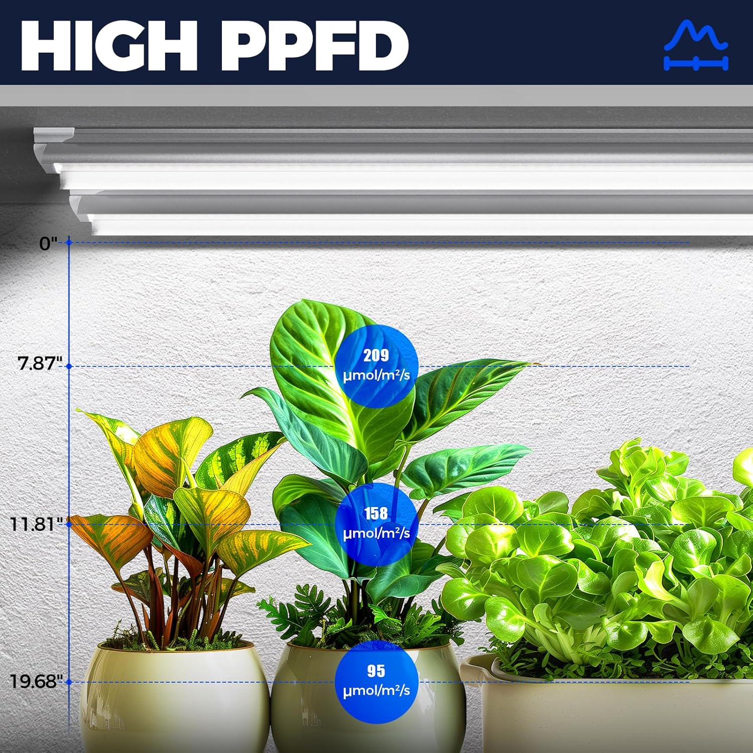 Barrina T8 42W LED Grow Lights 4FT 5000K | High PPFD 209 at 7.89" height