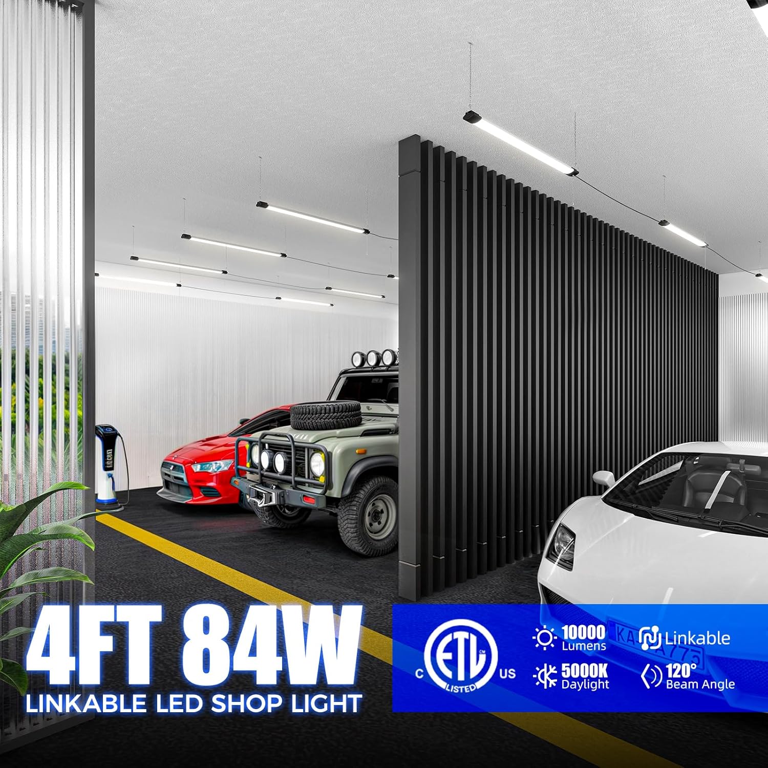 Barrina 84W LED Shop Light 4FT 5000K 10000LM | Hanging & Flush Mount | BS84